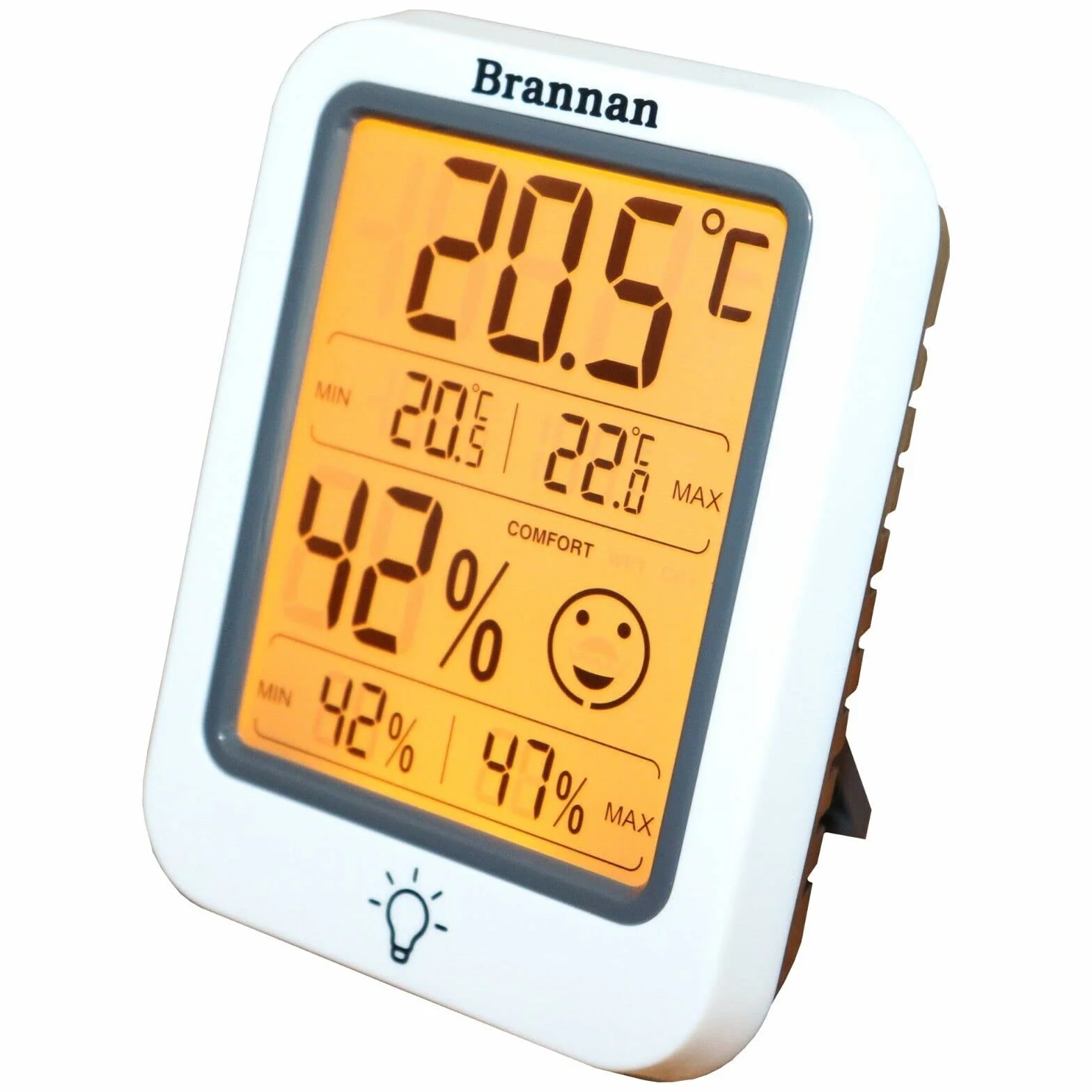 Cyfrowy termometr do wnętrz z dokładnym higrometrem temperatury otoczenia, maks. min nagrywania, podświetlany wyświetlacz LCD, do domu, biura, pokoju dziecięcego, szklarni