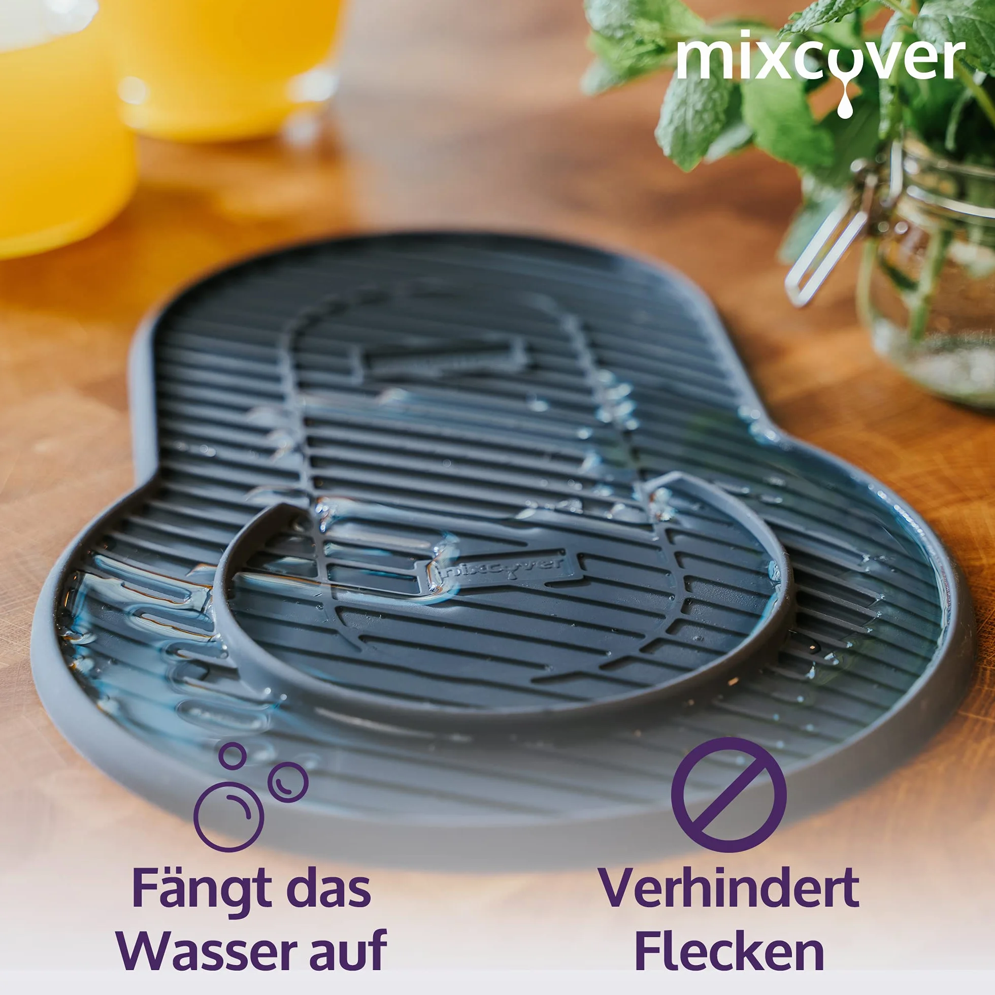 Mixcover szara silikonowana podkładka dla Sodastream Crystal, kompatybilna z sodastream crystal 2.0, sodastream crystal 3.0, ochrona przeciwodkawanie, podkładka, akcesoria do saturatora Soda Stream