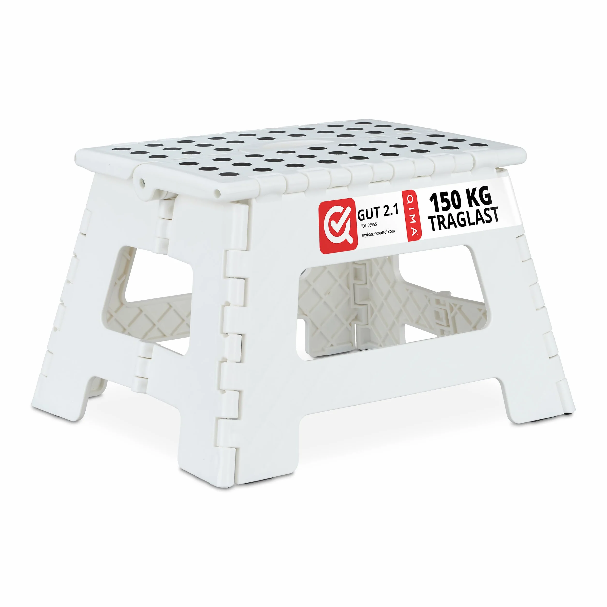 Relaxdays Składany Taboret, Tworzywo Sztuczne, Biały, 22 cm