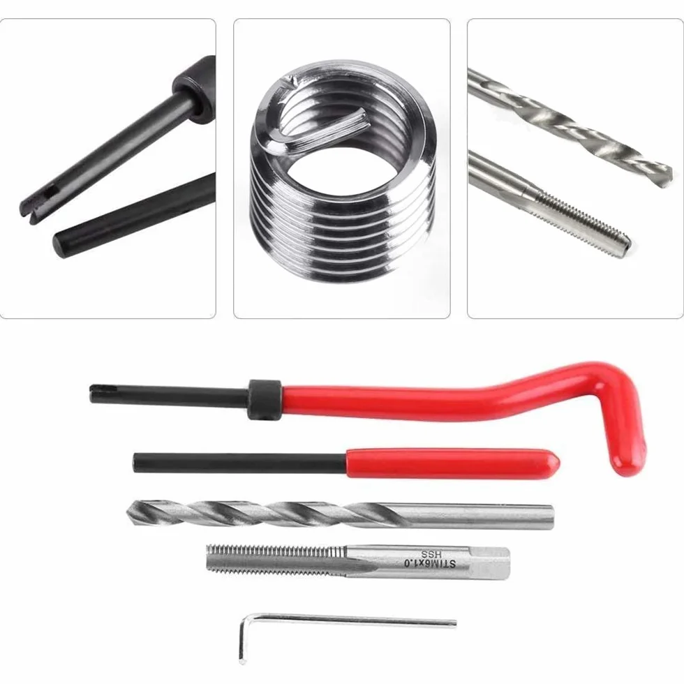 Zestaw naprawczy do gwintów ze stali nierdzewnej, zestaw do naprawy gwintów (M6 x 1,0 mm)