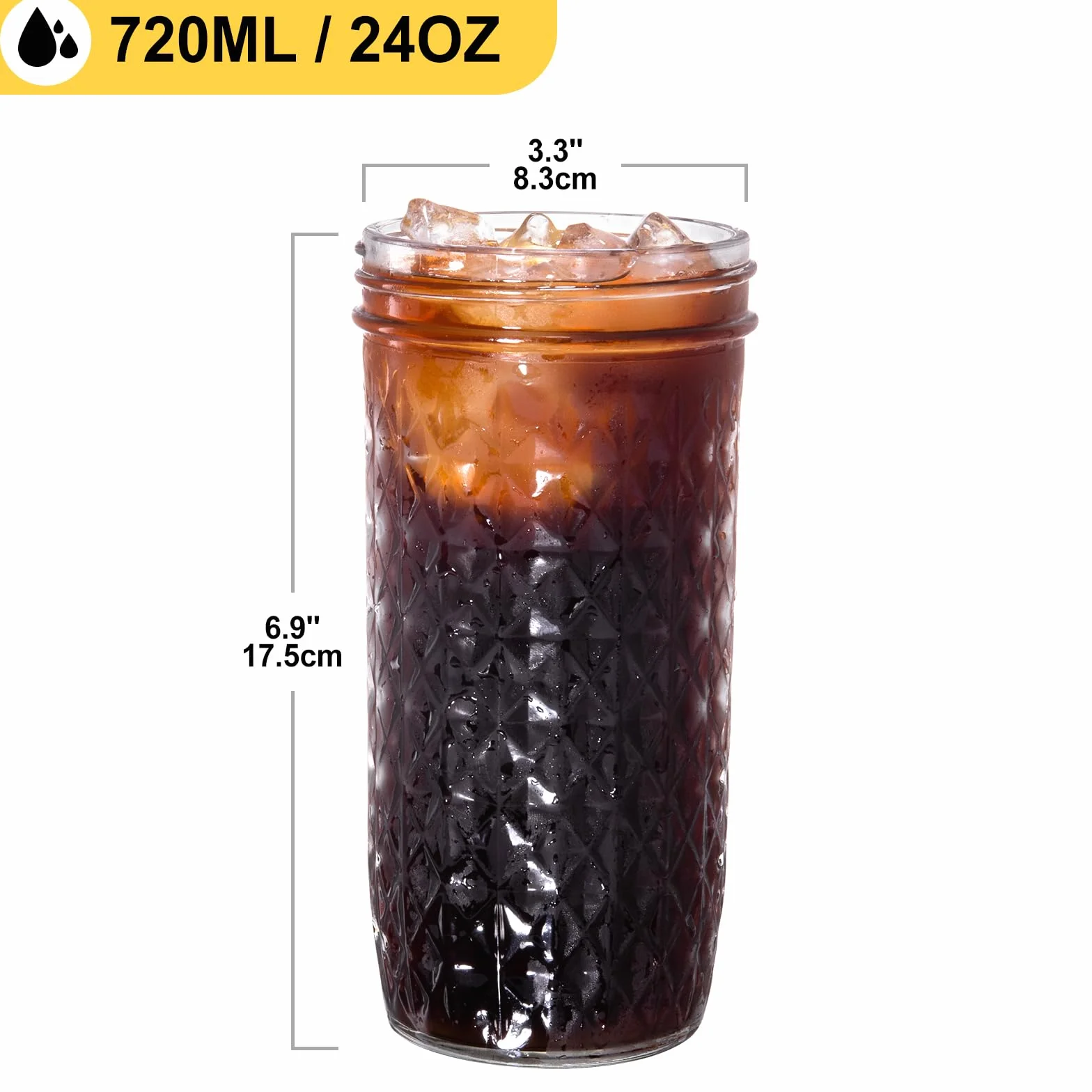 Spurtar Bubble Tea Szklanka ze słomką ze stali nierdzewnej 720 ml Zestaw wielokrotnego użytku