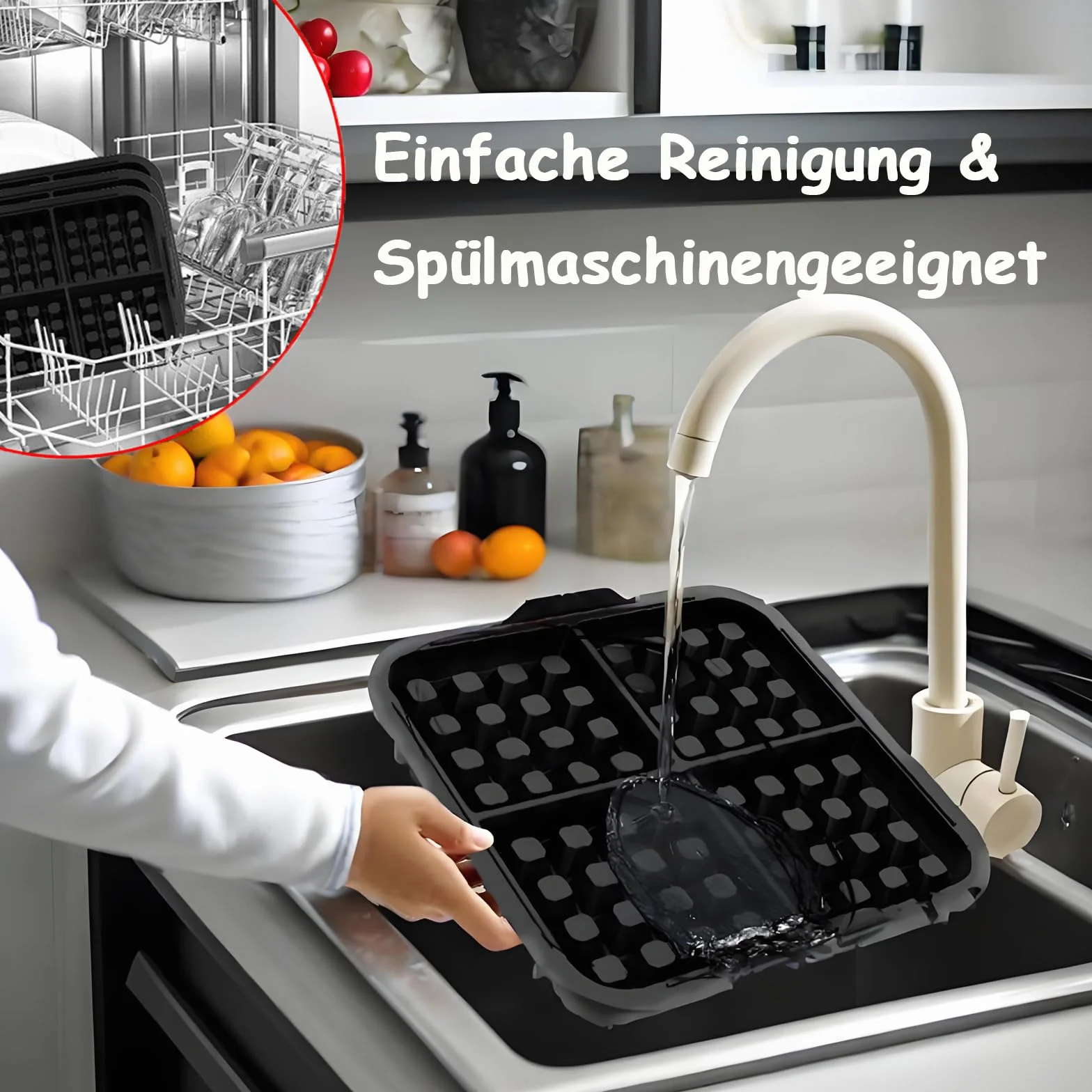 Silikonowa Forma do Gofrów Belgijskich do Frytkownicy Powietrznej Philips Air fryer Seria 3000 6L/3L, Kompatybilny z Tefal Airfryer 5.2L/3.1L