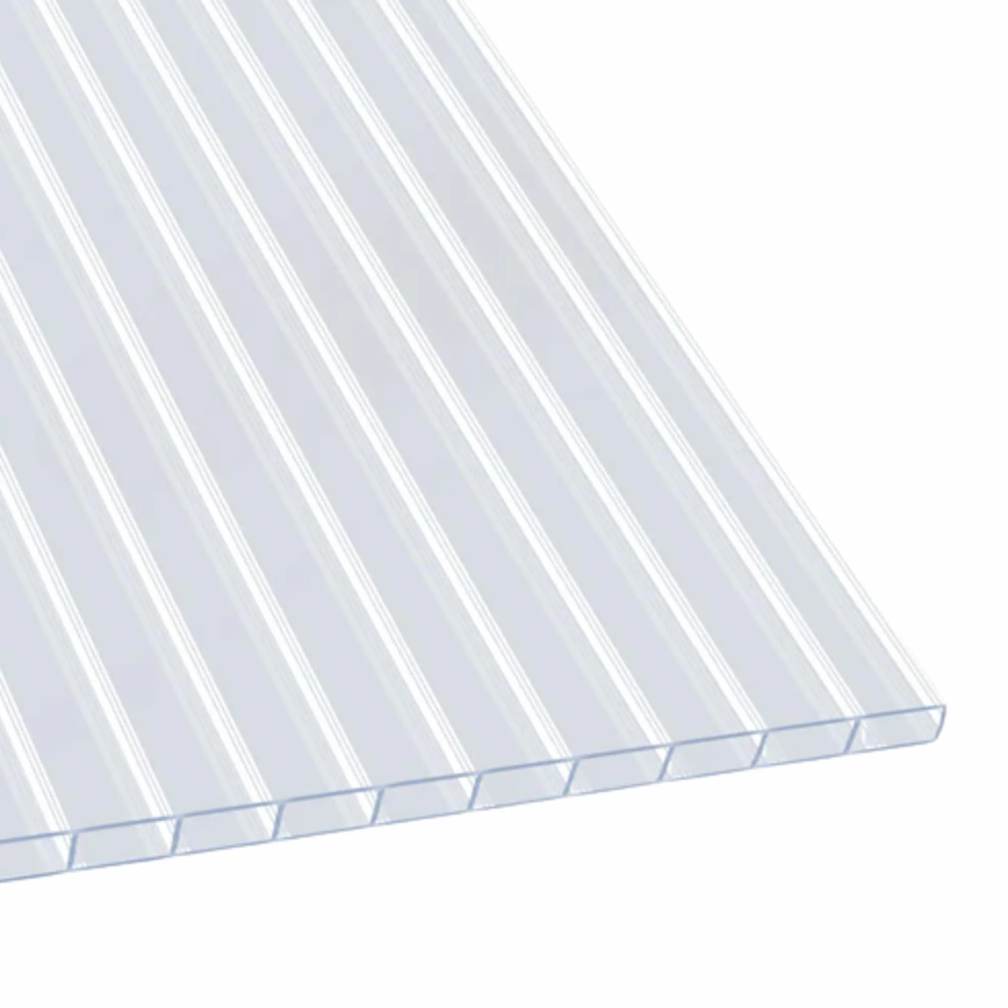 Płyta komorowa z poliwęglanu, podwójna, do ogrodu, szklarni i budowy modeli – 60,5 x 121 cm (grubość: 6 mm, przezroczysta)