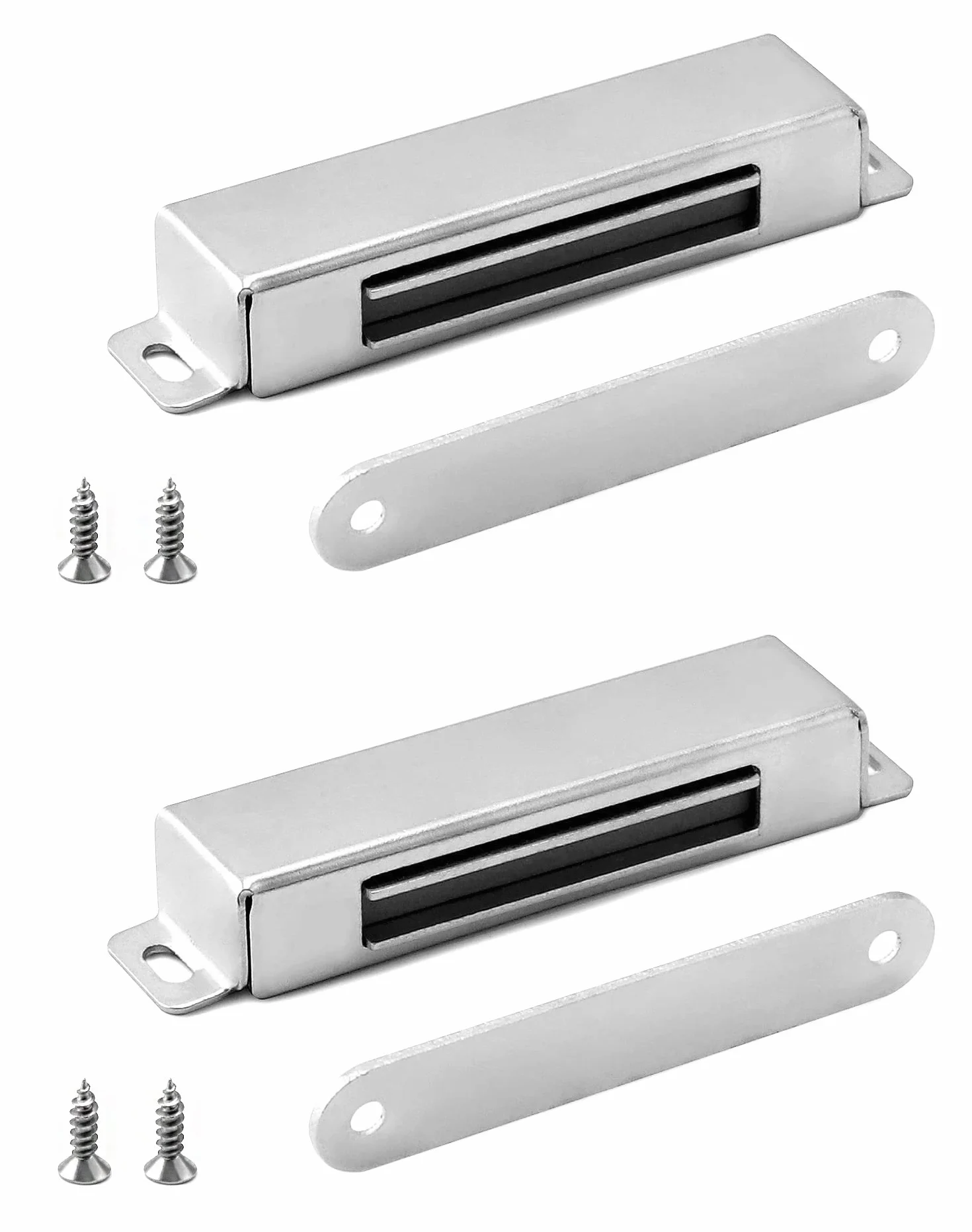 QWORK® 2 sztuki zatrzasków magnetycznych - siła trzymania 18kg - niezawodne zamknięcie magnetyczne do szafy meblowej
