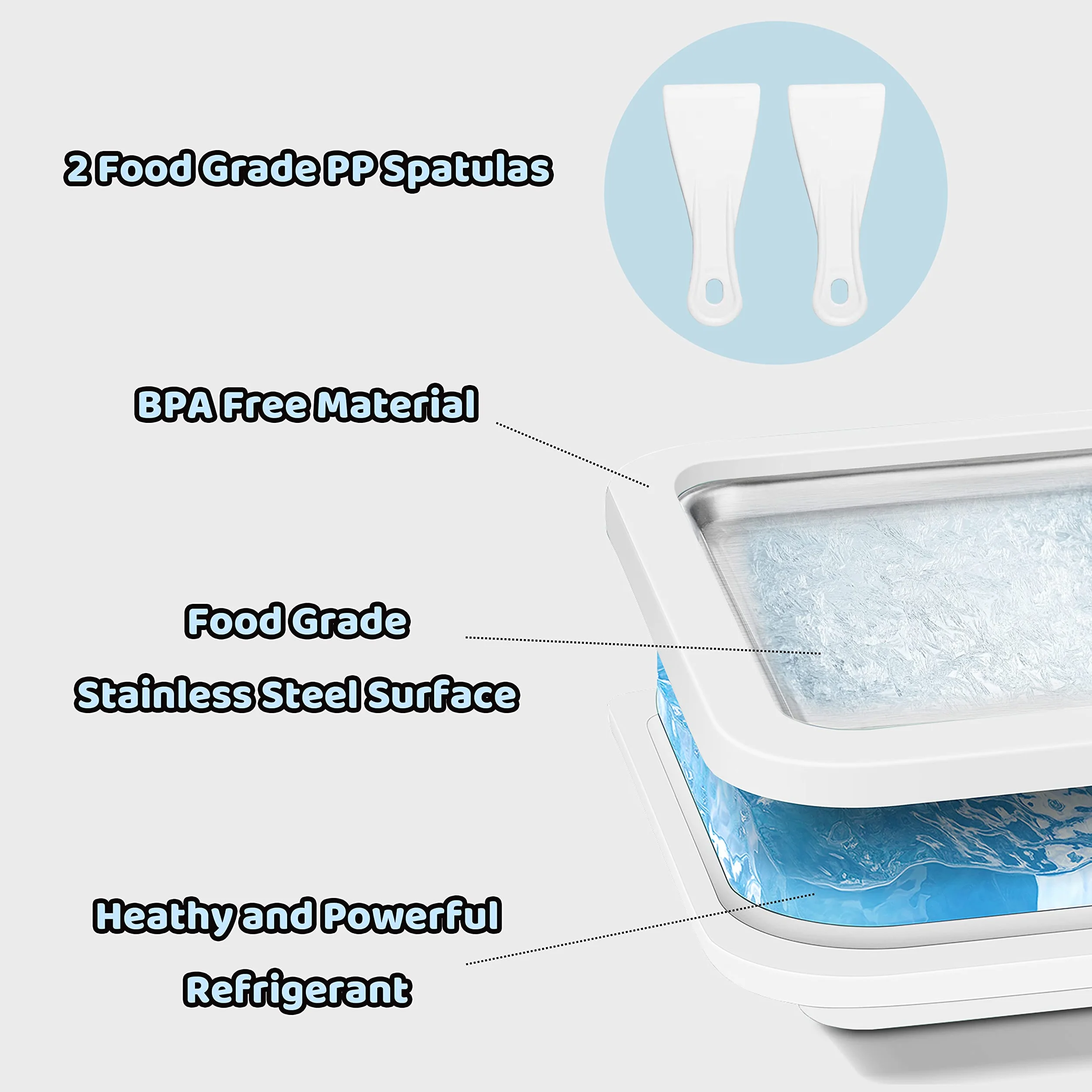 JoyMech Maszynka do lodów błyskawicznych idealna do robienia miękkich lodów slushies mrożony jogurt sorbet lody rolowane lody