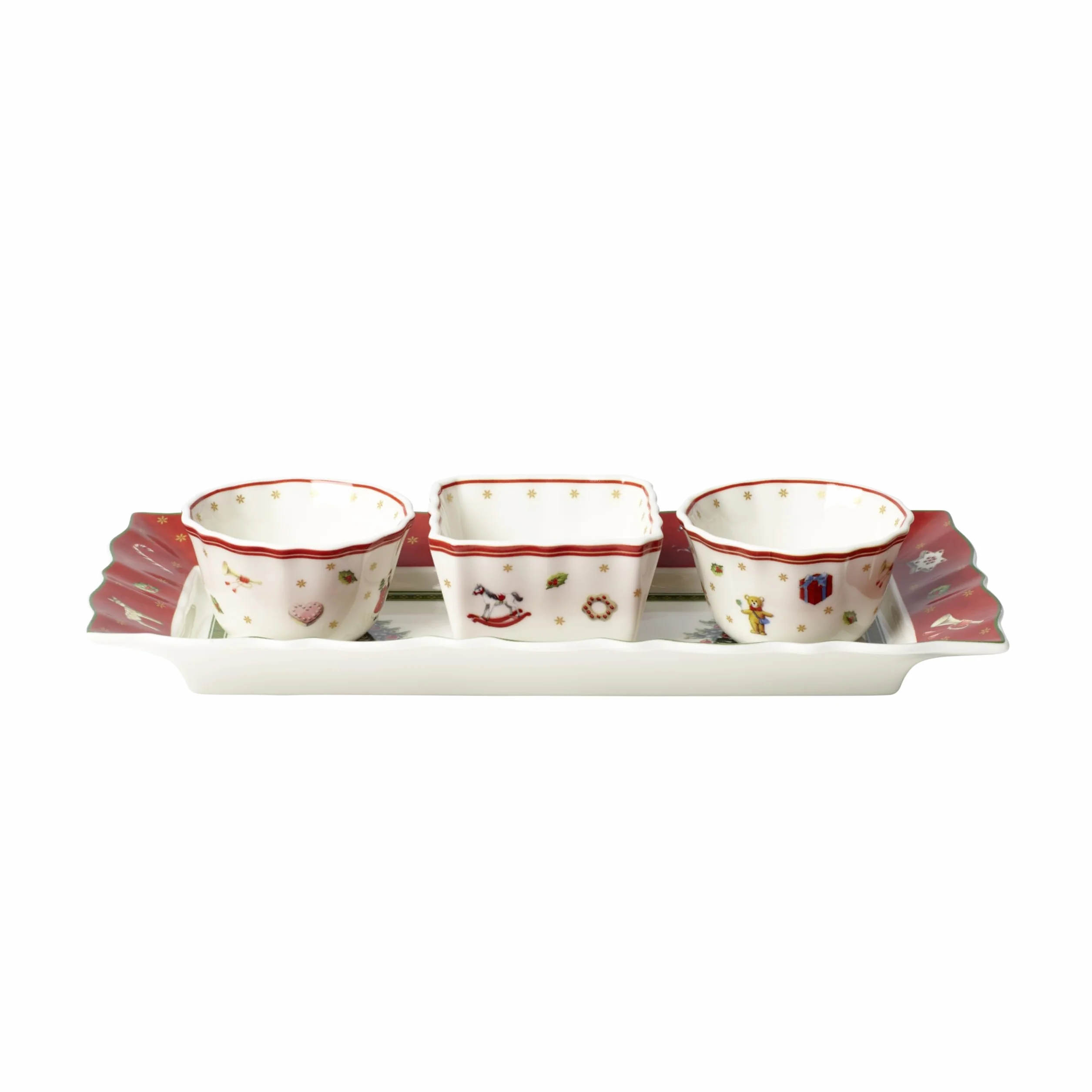 Villeroy & Boch Toy'S Delight Zestaw Naczyń do Serwowania Biały Czerwony 4 Elementy
