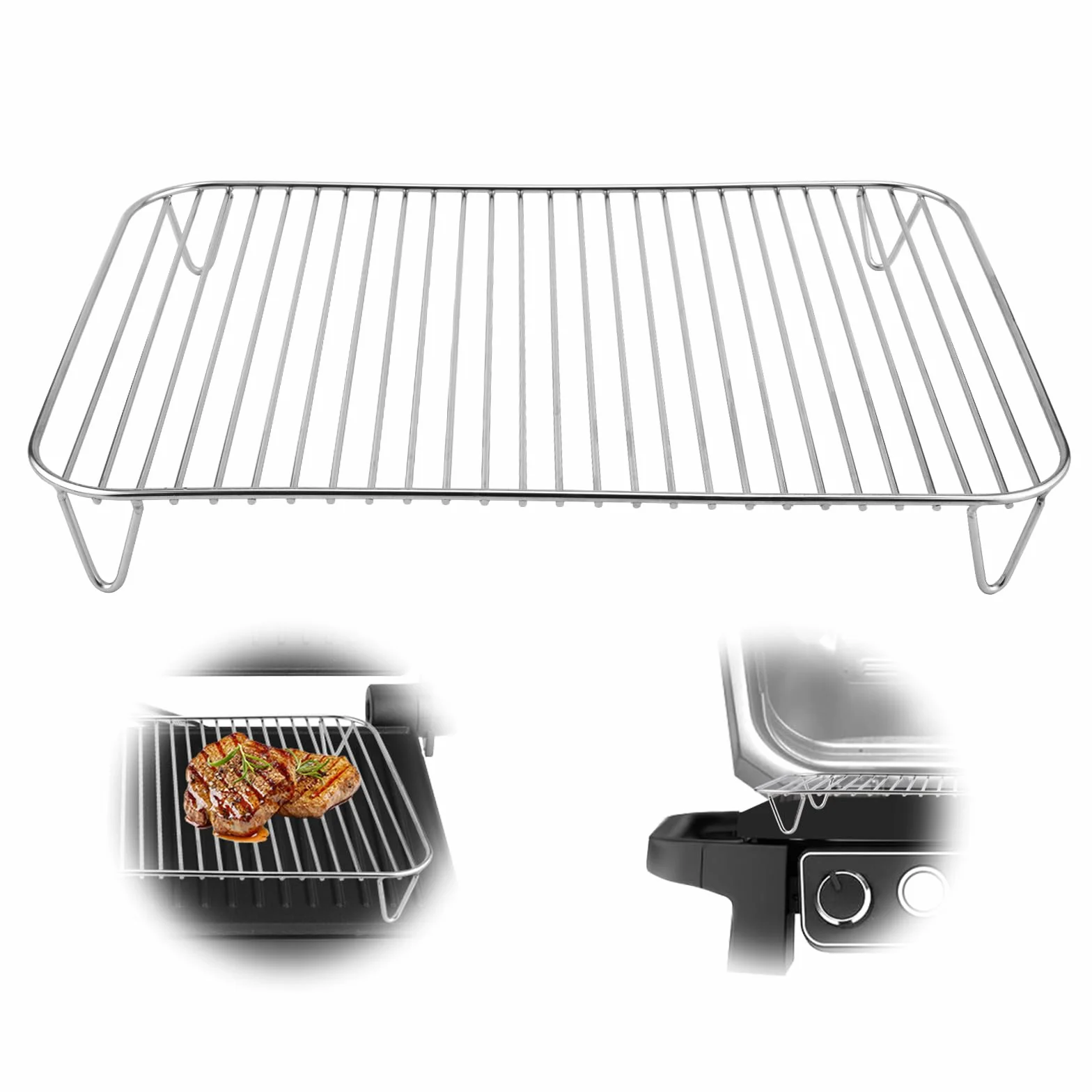 Stojak na Grilla do Ninja Woodfire, Zestaw Stojaków ze Stali Nierdzewnej do Ninja Woodfire Grill na Swiezym Powietrzu i Wedzarka Grill Kemping Piknik Akcesoria do Grilla