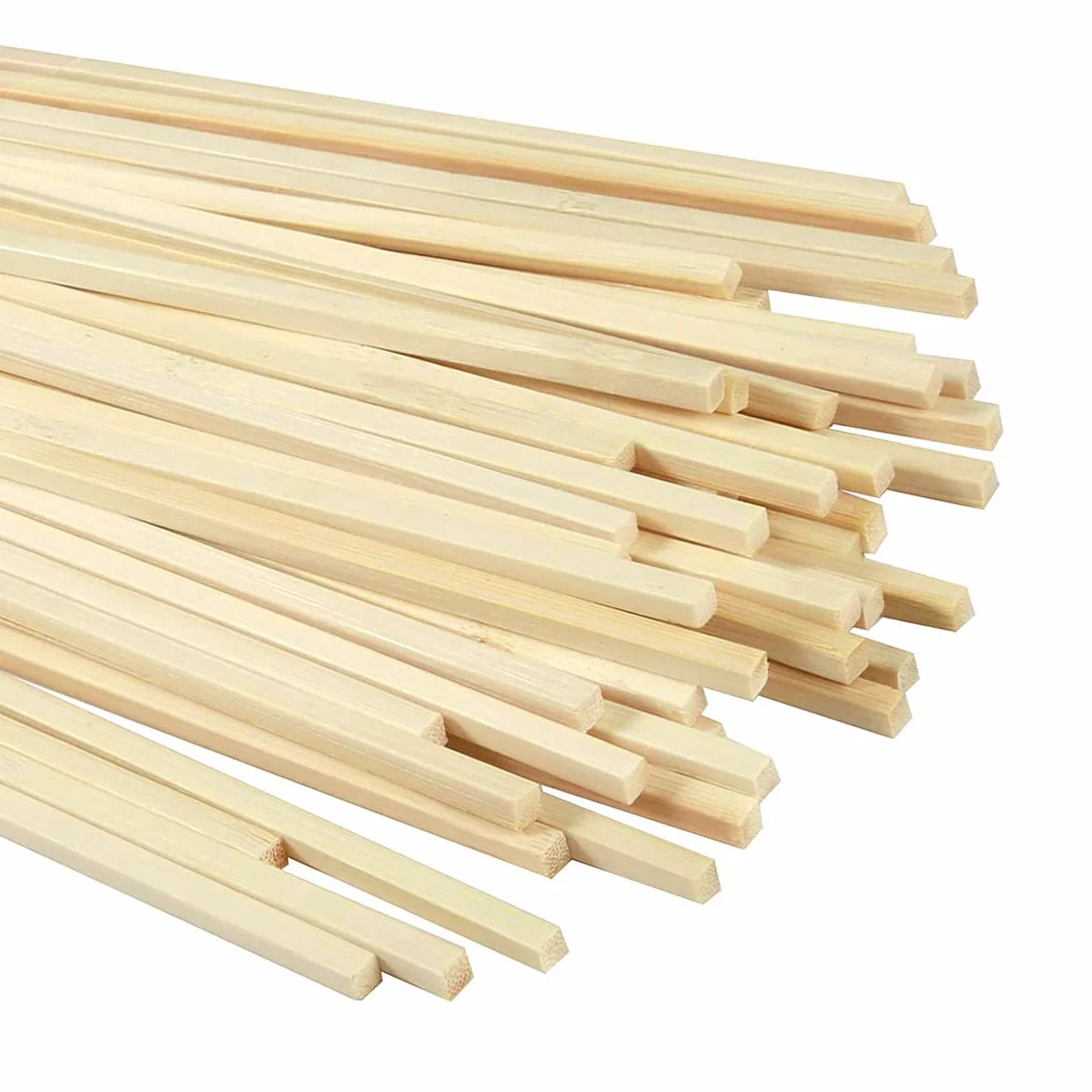 Bambusowe patyczki do rękodzieła, naturalne, kwadratowe, drewniane patyczki do rękodzieła, bardzo długie drewniane pręty, pręty do kołków, bambusowe patyczki rzemieślnicze do projektów rzemieślniczych