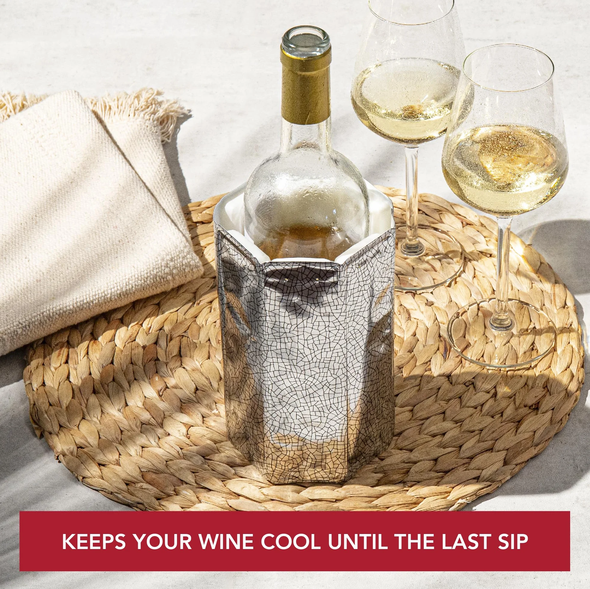 Vacu Vin Rapid Ice Wine Cooler Chłodziarka Do Wina, Srebrny