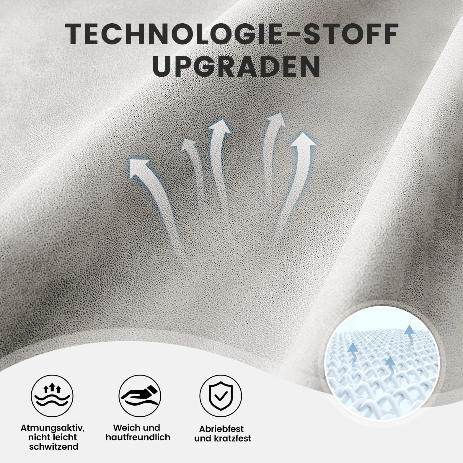 GTPLAYER Fotel gamingowy z materiału, fotel gamingowy z poduszką ze sprężynami kieszeniowymi, ergonomiczne krzesło obrotowe, krzesło dla graczy z podnóżkiem, obciążenie 150 kg, beżowy
