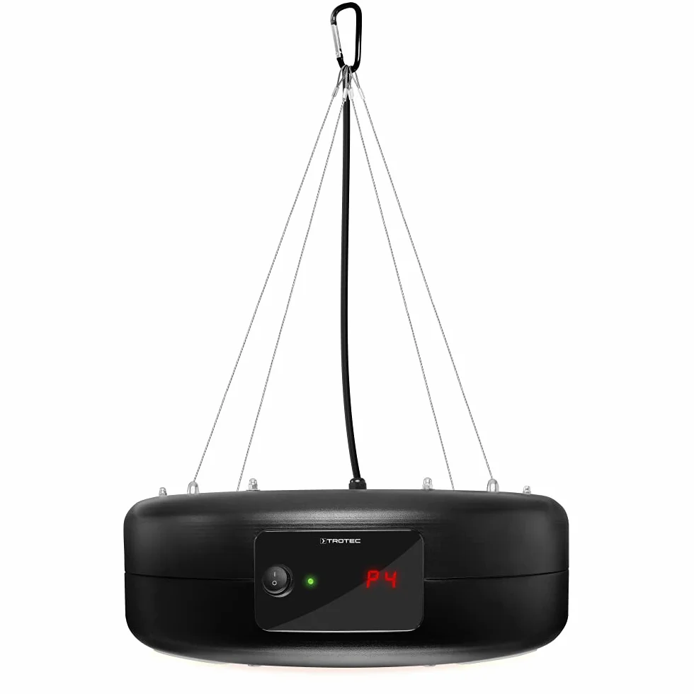 TROTEC Promiennik podczerwieni IR 1550 SC – moc grzewcza 600 W / 900 W / 1500 W – promiennik sufitowy do patio, inkl. Fernbedienung, oświetlenie LED