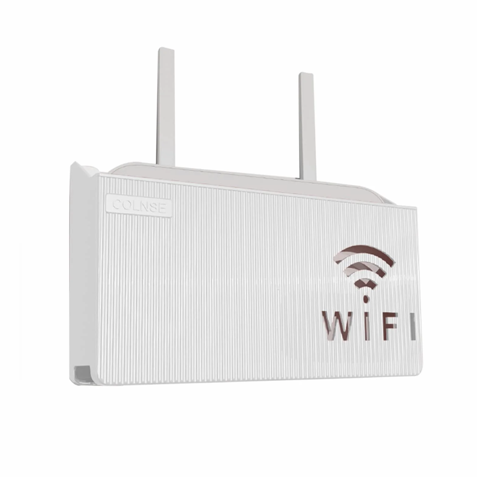 Router pudełko do przechowywania, na ścianę, Wi-Fi, router, regał ścienny, organizer na kable, do powieszenia na ścianie, kabel TV, schowek na ścianę, dekoracja ścienna (kolor: biały)