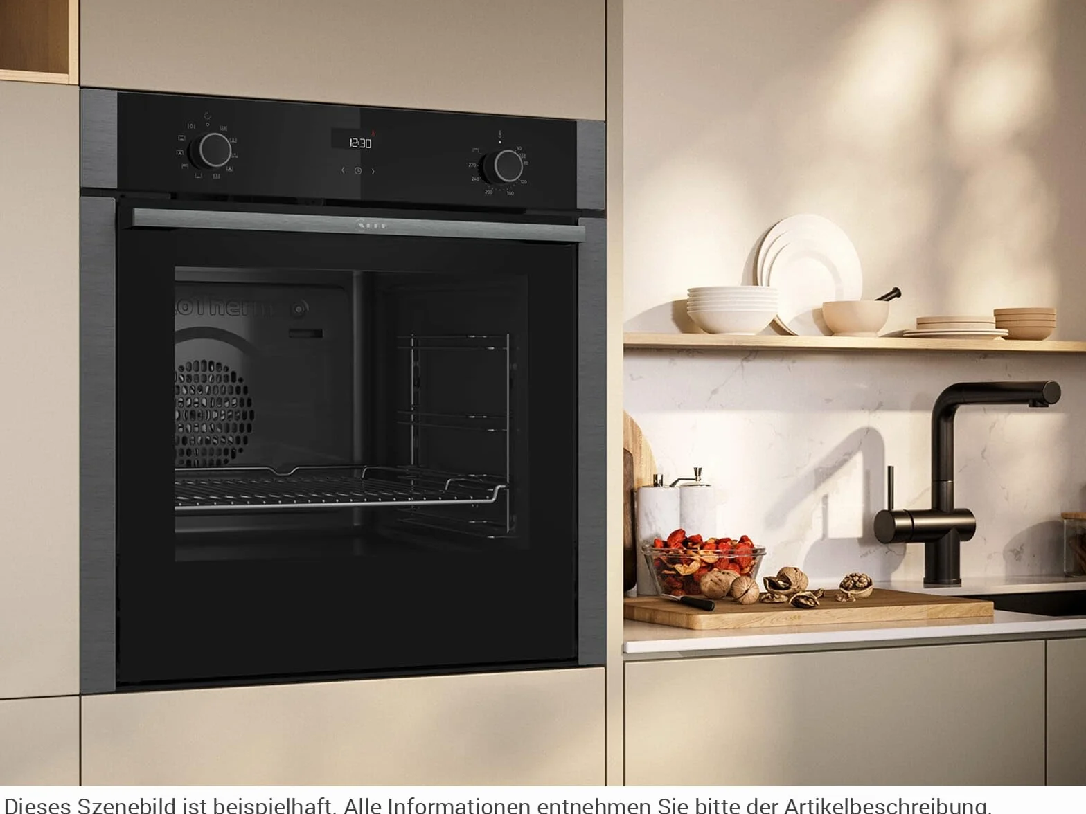 NEFF B3ACE2AG0 piekarnik do zabudowy 60x60 cm N50 CircoTherm EasyClean LCD grafitowo-szary
