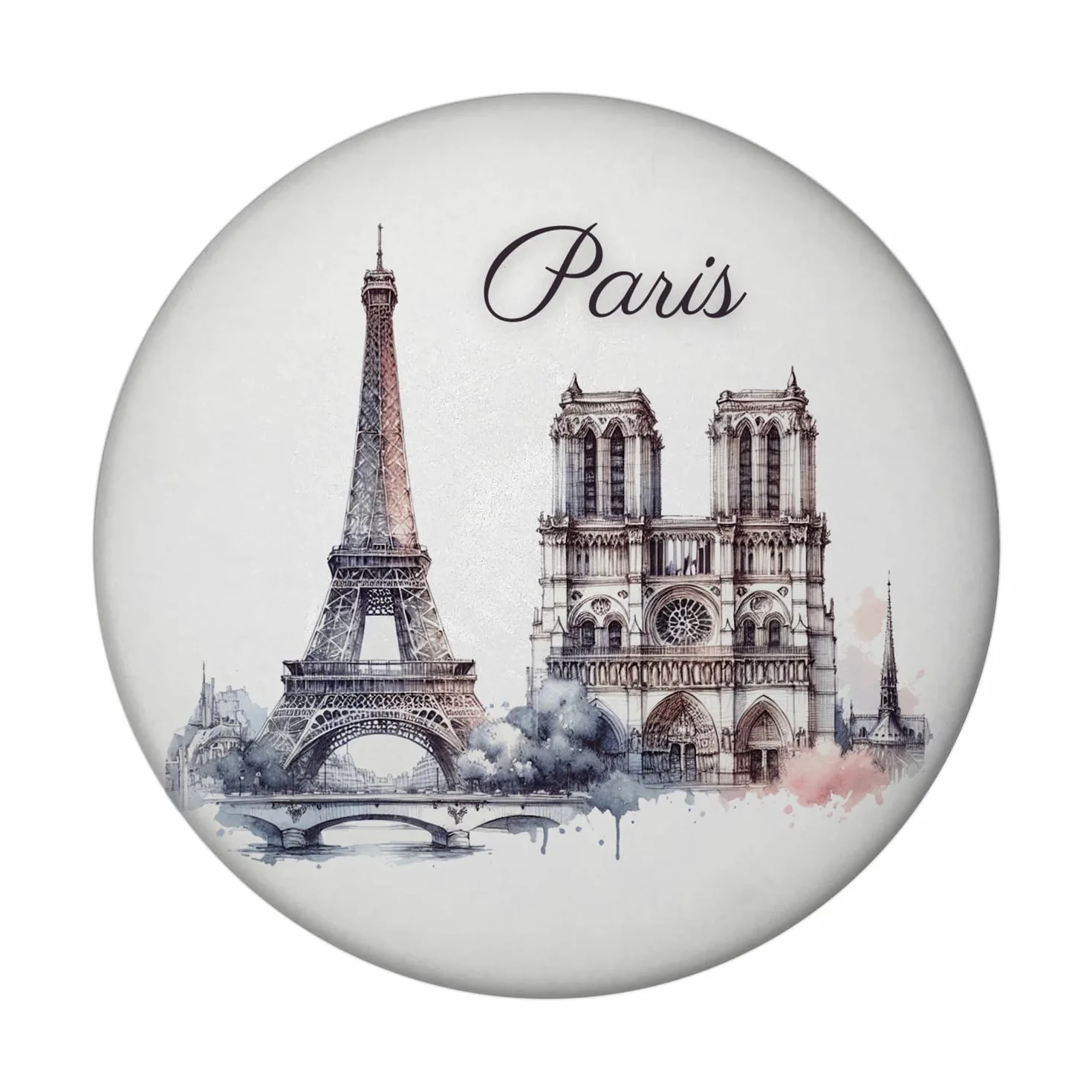 Symbol Paryża magnes okrągła wieża Eiffla Louvre Notre-Dame — pamiątka Paryża z magnesem Sacre Coeur Łuk triumfalny Montmartre Panteon