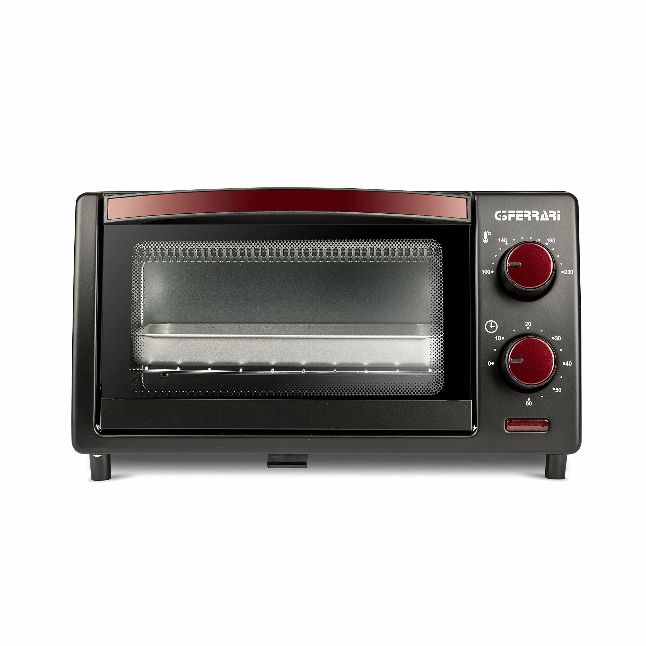 G3 Ferrari G10169 Il Moro 10 Kuchenka elektryczna, 10 litrów, 800 W, minutnik 60 min, otwierane dno ułatwiające czyszczenie, 100-230°C, siatka ze stali nierdzewnej, czerwono-czarna