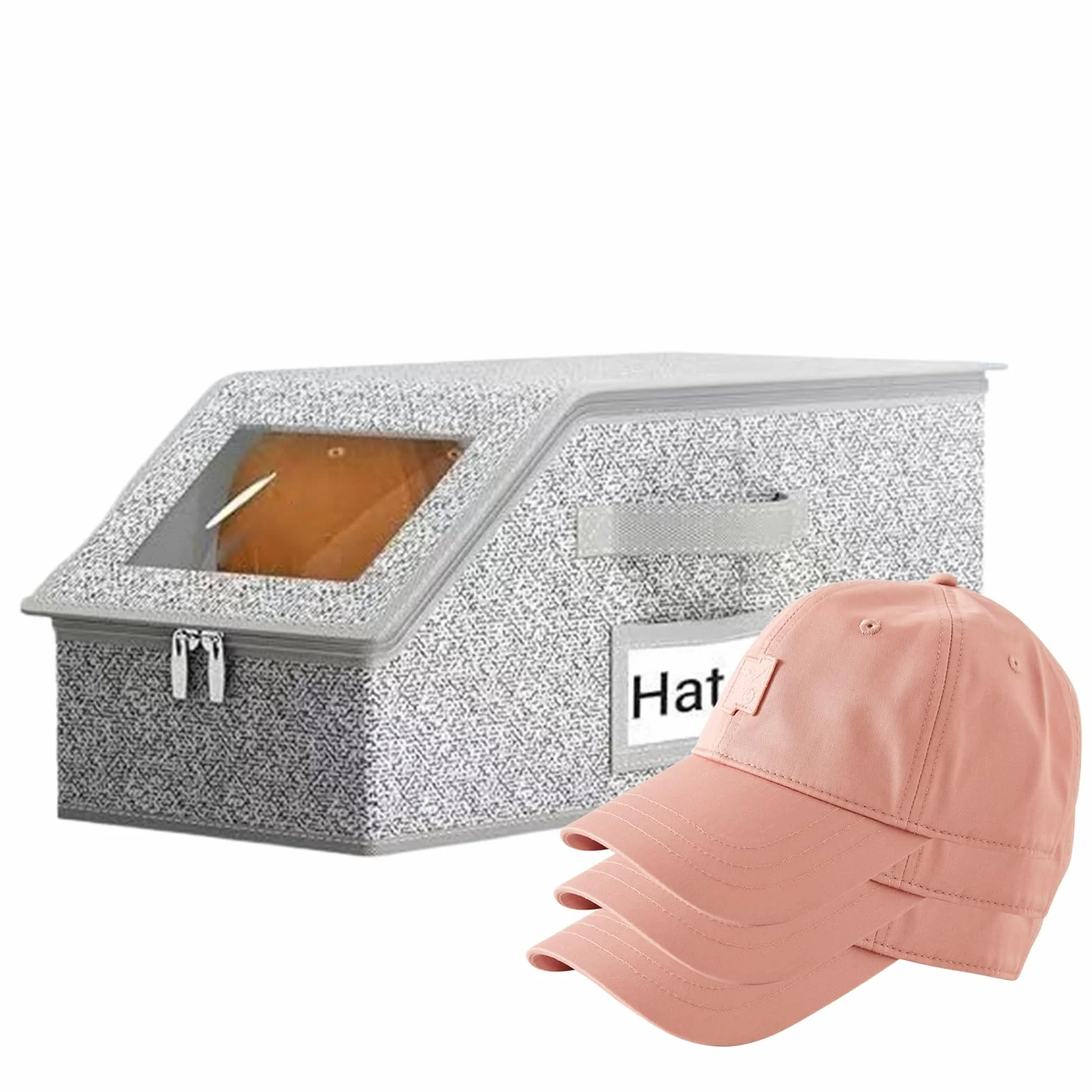 Baseball Hat Storage Organizer, Clear Display Case, Holds 24 Hats, Large Capacity Transparent Lid Containers, 43×22×17cm, Ideal for Closet Organization, Home Storage Solution