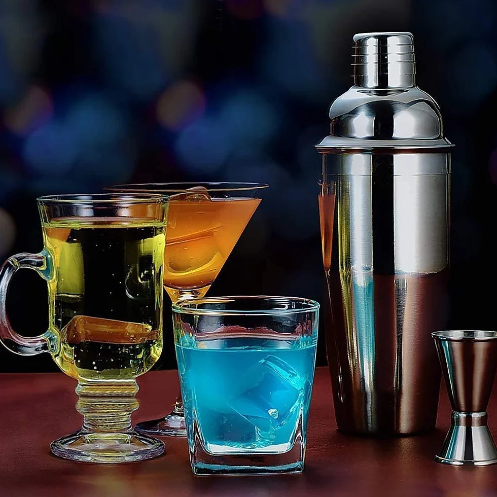 Shaker do koktajli, 750 ml, stal nierdzewna, shaker Martini Shaker + mikser z sitkiem