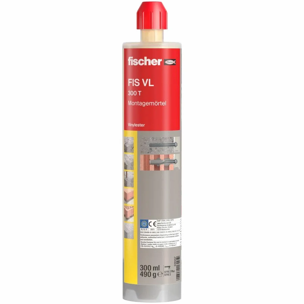 Fischer 519557 Zaprawa Montażowa Standardowa, Biała, 300 ml