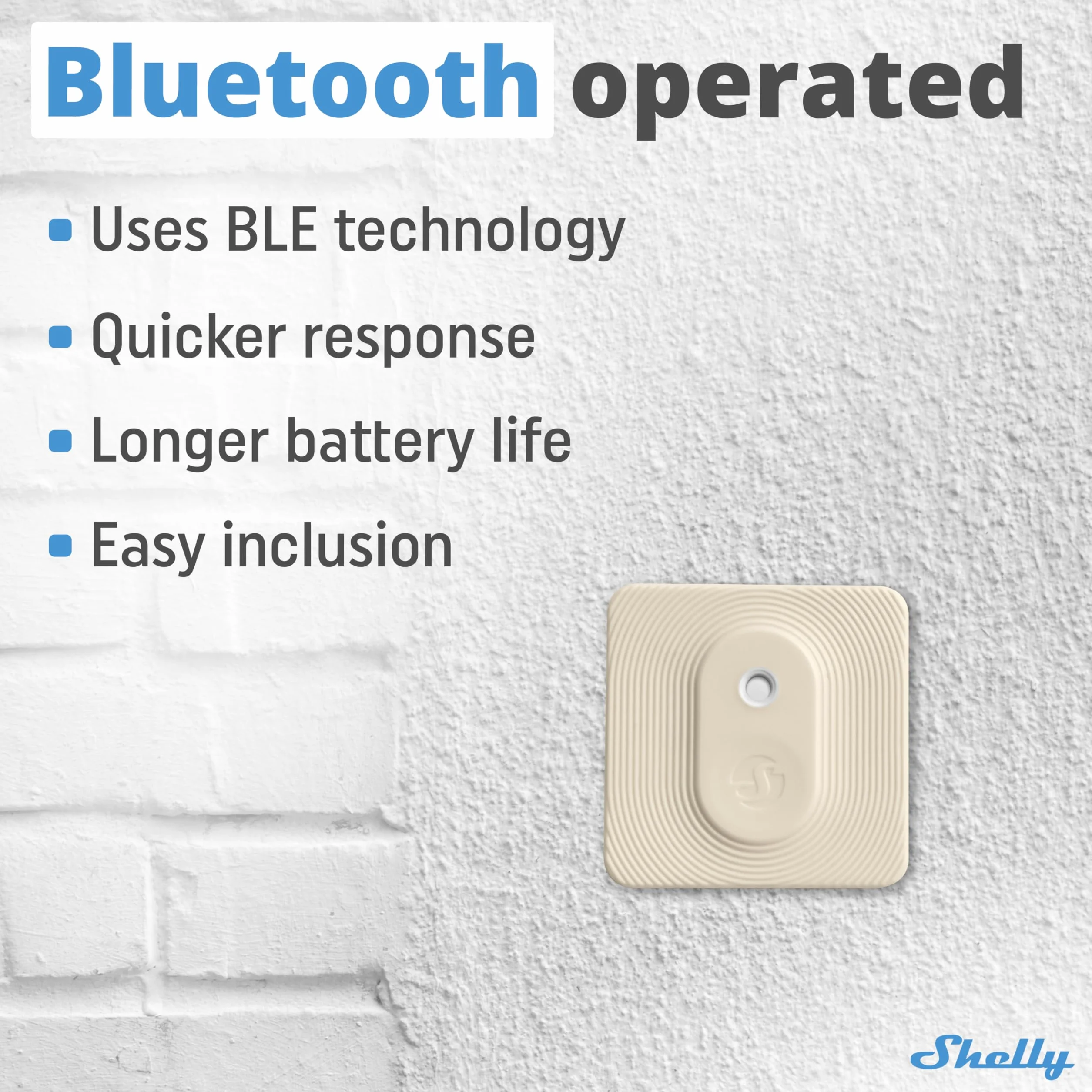 Shelly BLU H&T Kość Słoniowa - czujnik temperatury i wilgotności Bluetooth, inteligentny termometr i higrometr wewnętrzny/zewnętrzny, stopień ochrony IP54, nie wymaga HUB-a, zdalne sterowanie