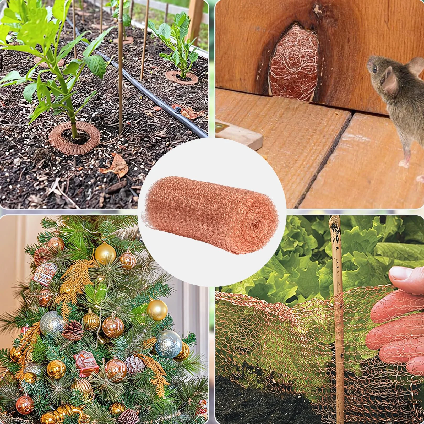 ochrona przed ślimakami, siatka miedziana 6 m, przed ślimakami do podwyższonej grządki, ogrodzenie przeciwślimakowe z drutu miedzianego, siatka miedziana, tkanina miedziana, system