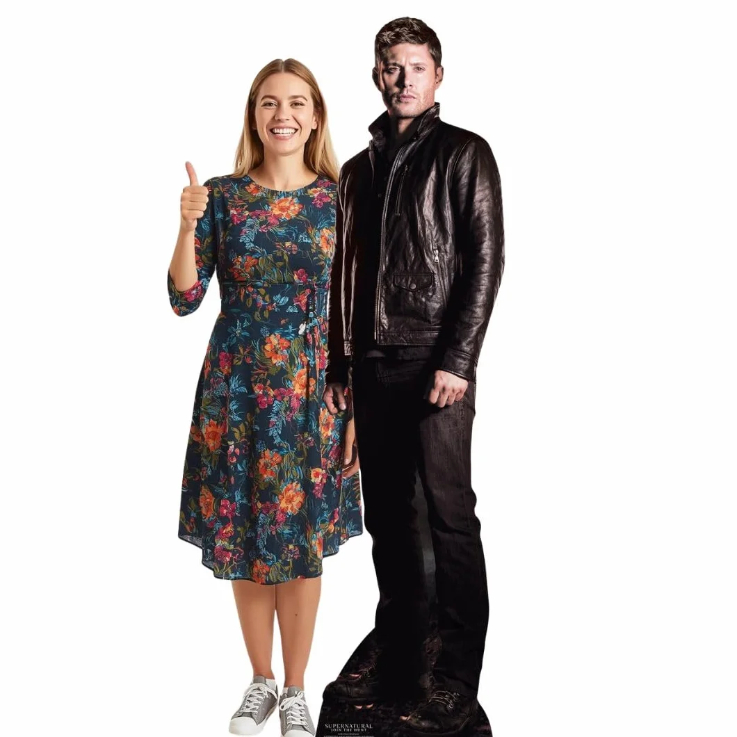 Star Cutouts Ltd SC983 wycięcia w gwiazdki Dean Winchester Hunter Supernatural Life Size Kartonowe wycięcie z mini blatem, wielokolorowe, 188 x 46 x 188 cm