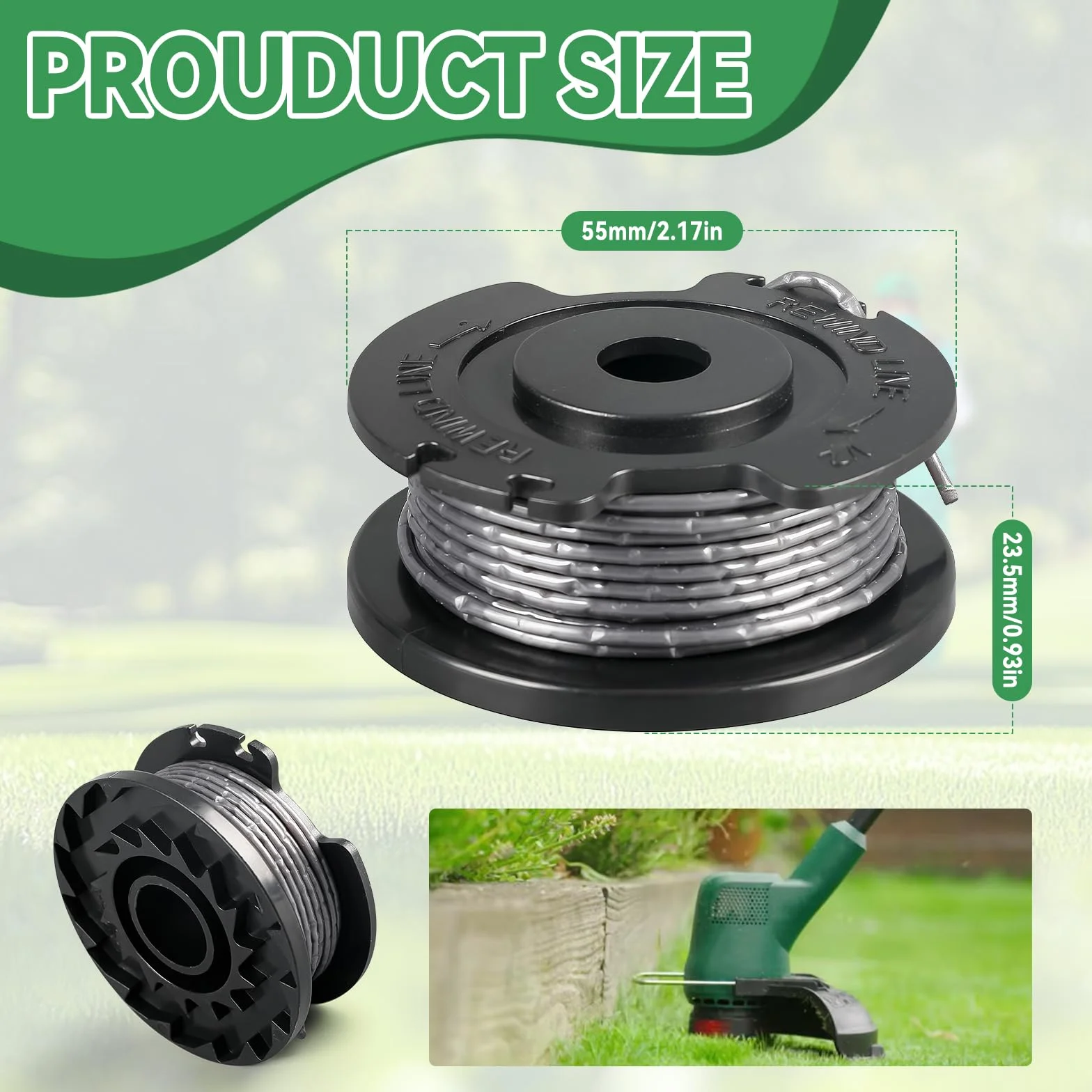 CDIYTOOL F016800569 Szpula do podkaszarki kompatybilna z Bosch ART 23 SL 26 SL, EasyGrassCut 18, 23, 26, 18-230, 18-260, 0,065"/1,65 mm, 4,9 m szpula do podkaszarki, zamiennik F016800385 (4 szt.)