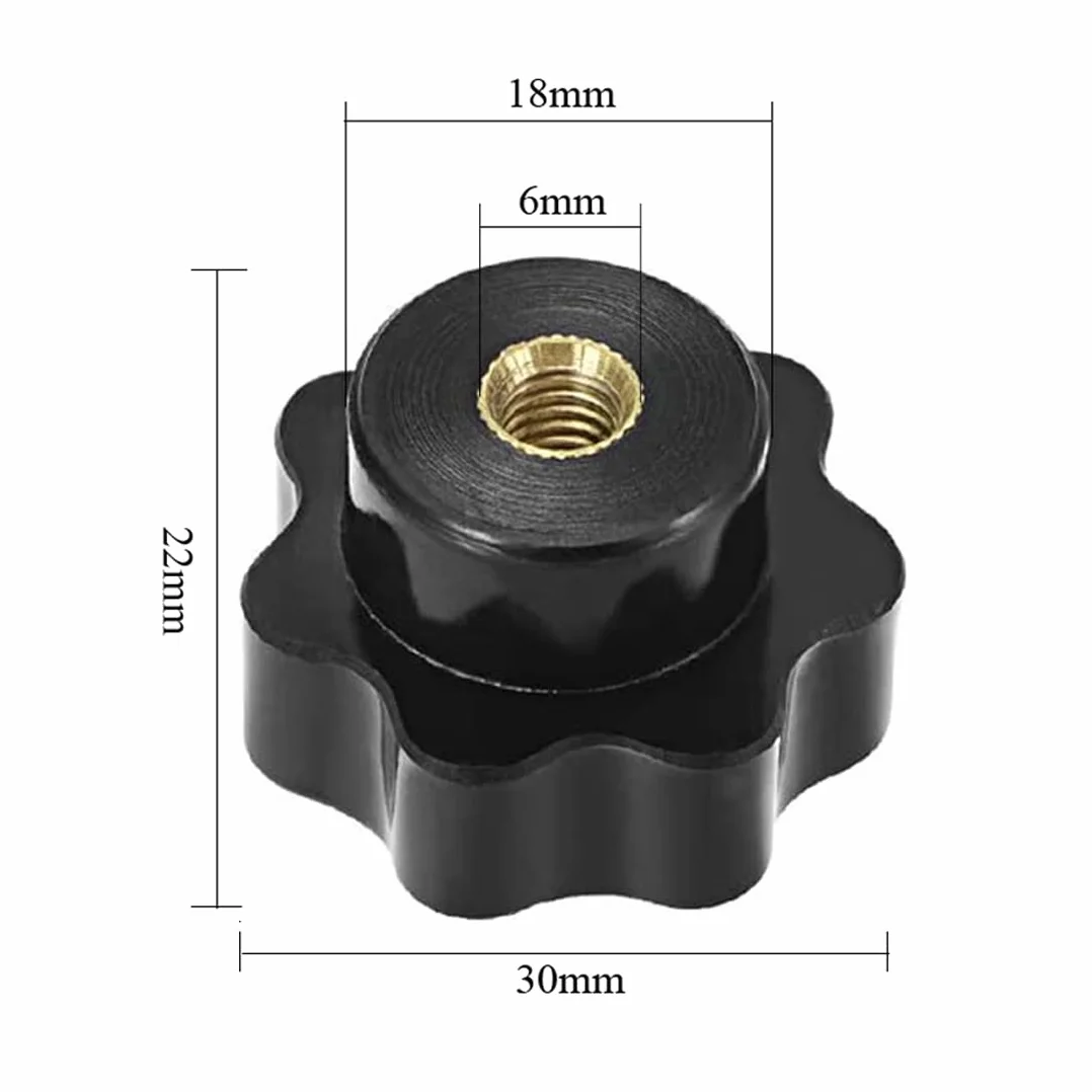 Zestaw 5 śrub M6 x 32 mm, gwint wewnętrzny przez otwór gwiazdkowy, śruby naprężające