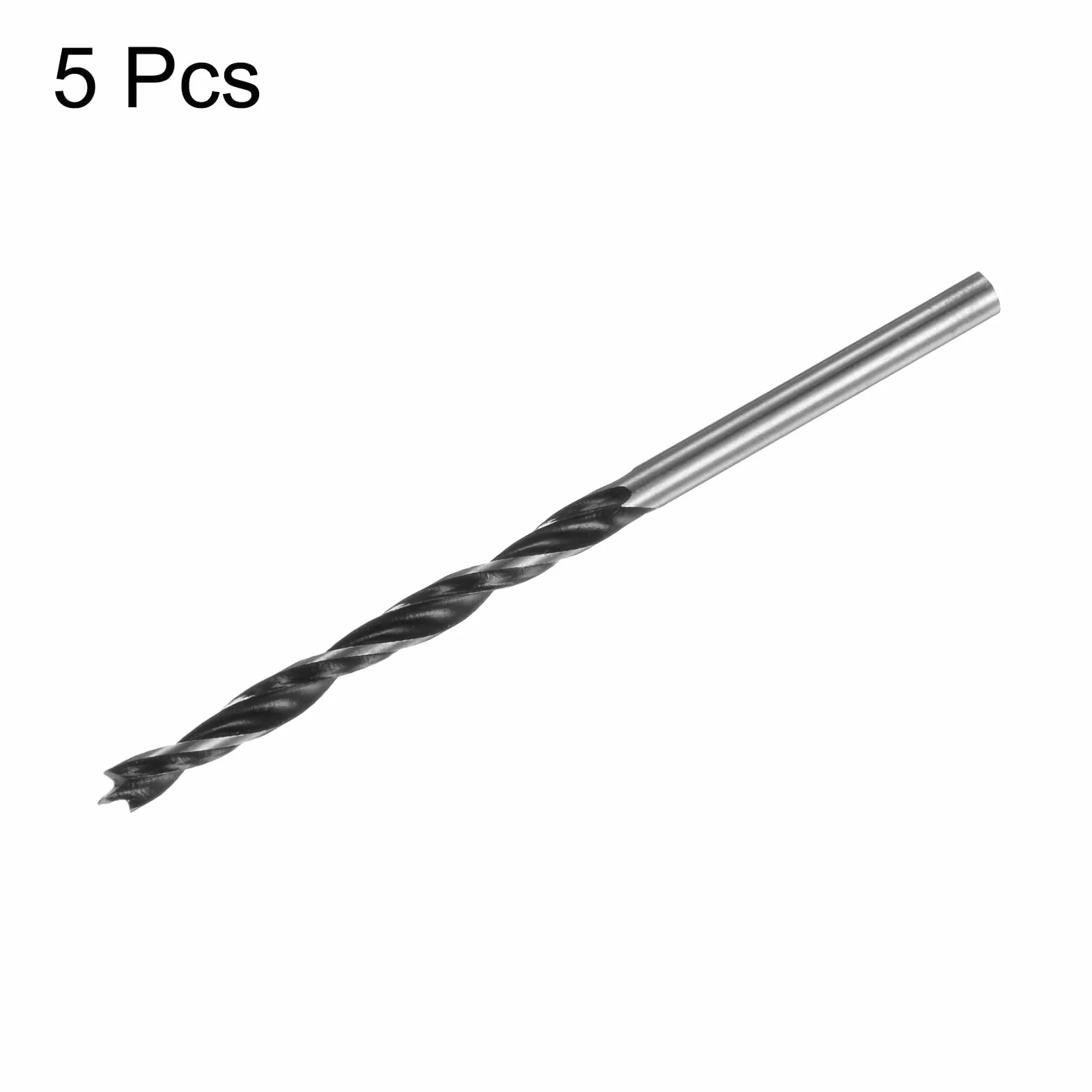 QUARKZMAN 5 wierteł wiertniczych z końcówką brad 3,5 mm (9/64"), średnica pręta okrągłego, prostego, stalowego, metrycznego, wiertło z końcówką brad 1,4", głębokość wiercenia spiralnego do stolarza do