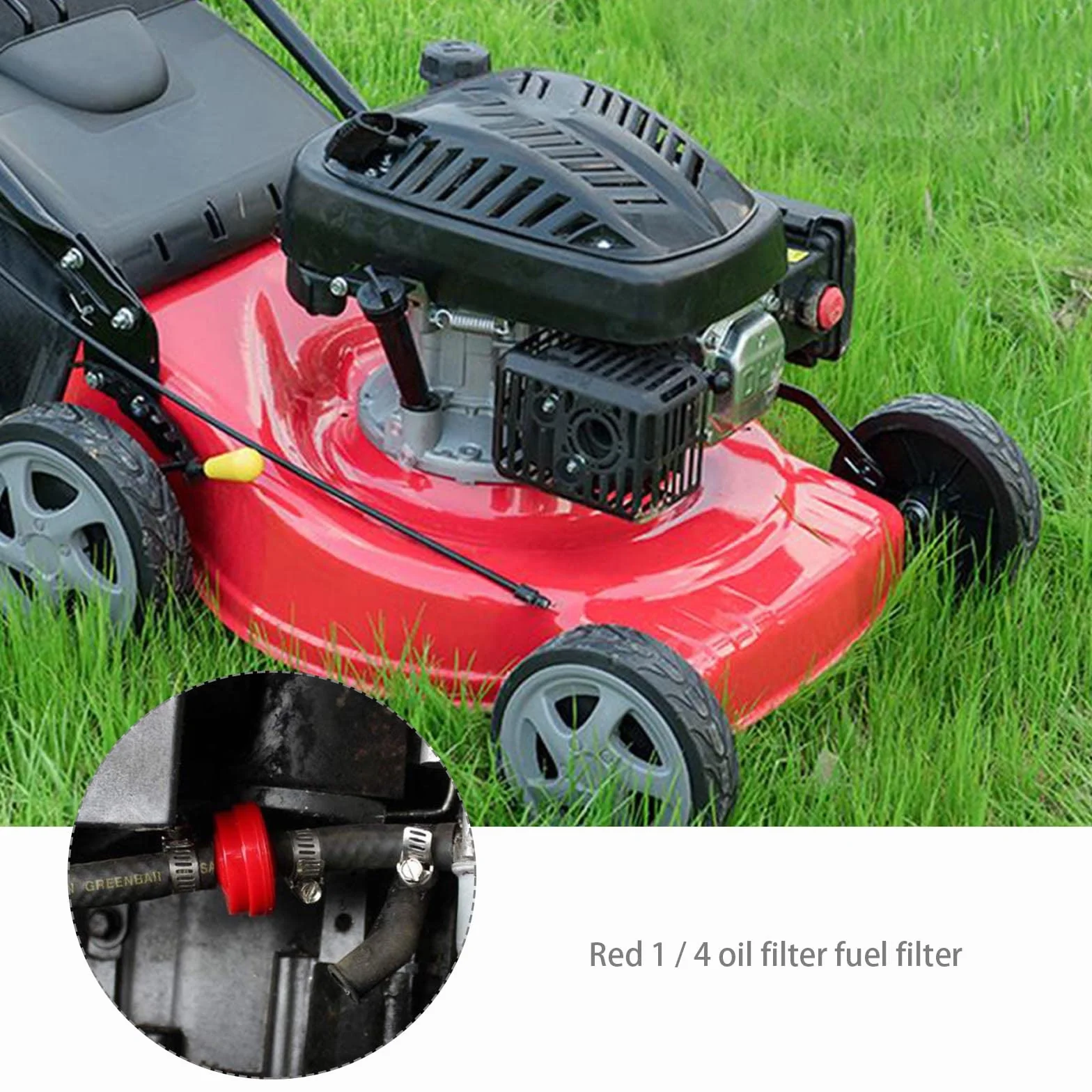 ECSiNG 5 szt. Filtr paliwa Inline Zamiennik filtra paliwa gazowego kompatybilny z Briggs & Stratton 298090 394358 1/4" przewód paliwowy 150 mikronów części do kosiarki AM107314 5018