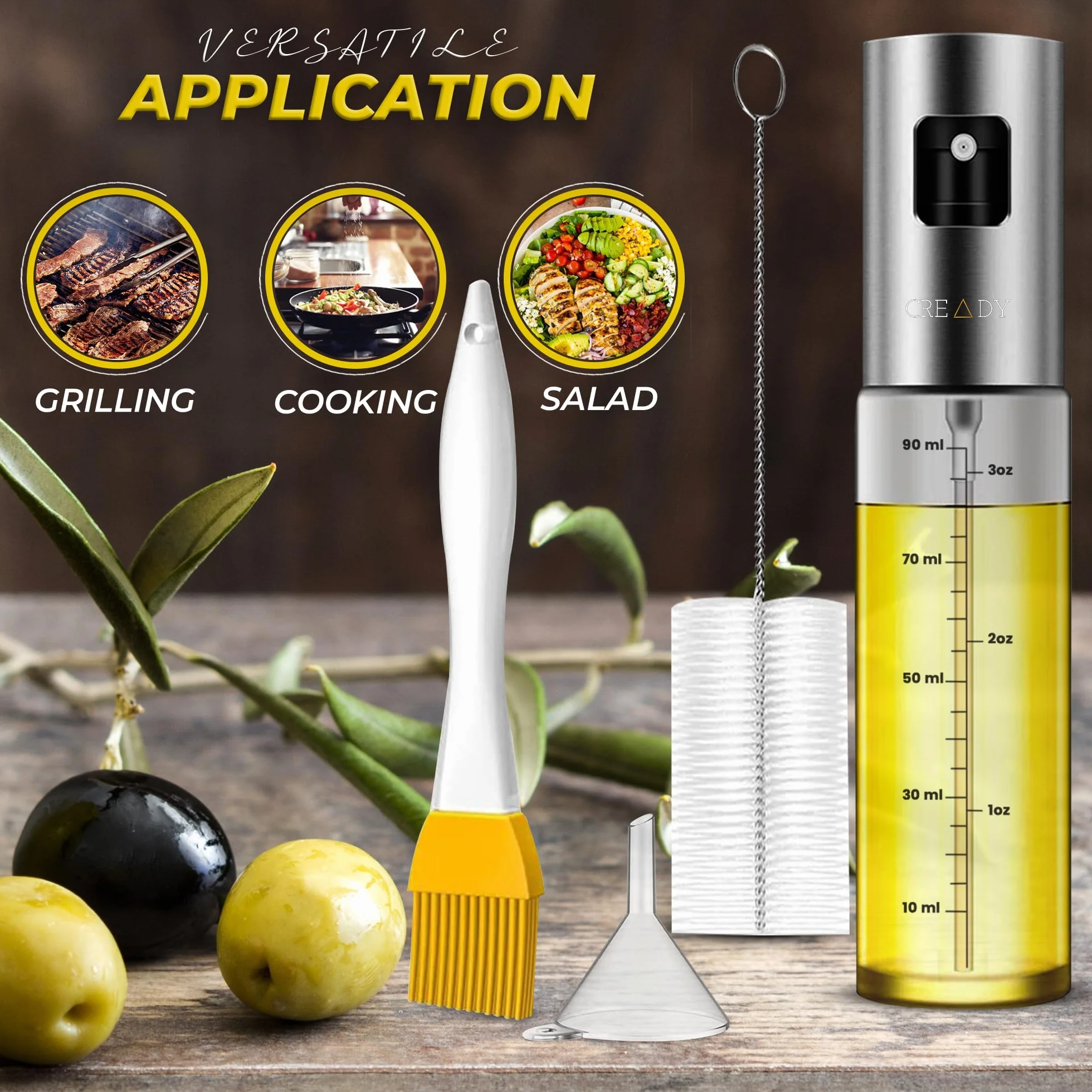 CREADY® Dozownik oleju w sprayu ze stali nierdzewnej 100 ml