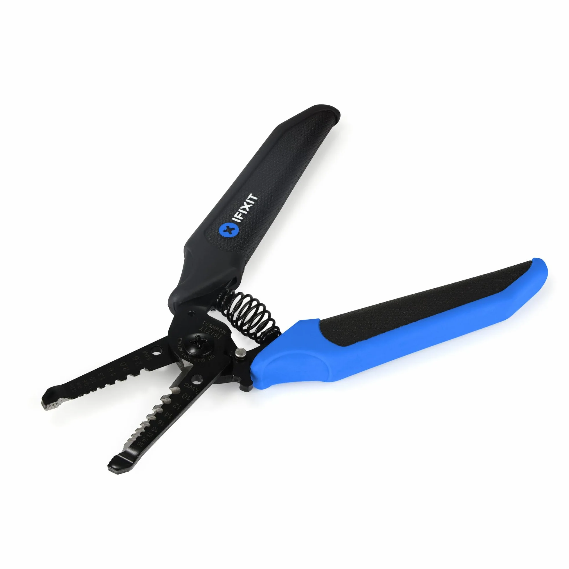Szczypce do zdejmowania izolacji Mandible iFixit – produkt z ergonomicznym uchwytem i automatycznie otwieranym zatrzaskiem, przeznaczony do naprawy urządzeń elektronicznych