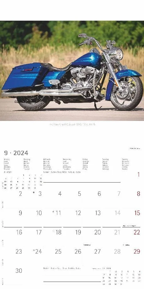 Harleys 2024 - Broschürenkalender 30x30 cm (30x60 geöffnet) - Kalender mit Platz für Notizen - Motorräder - Bildkalender - Wandplaner - Harley-Davidson