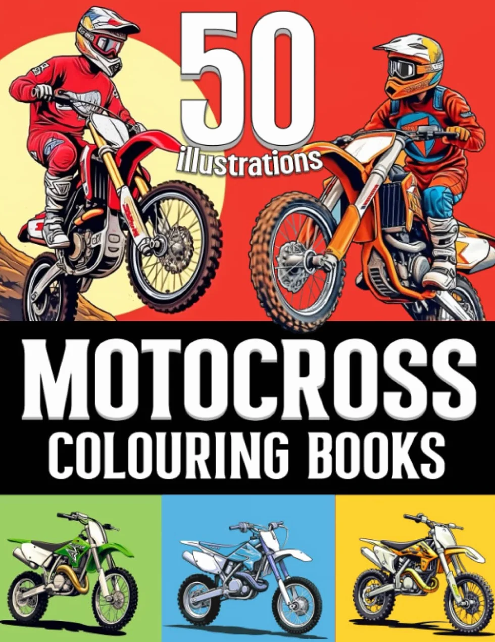 Motocross Colouring Book: Rev Up Your Creativity with Thrilling Motocross Designs