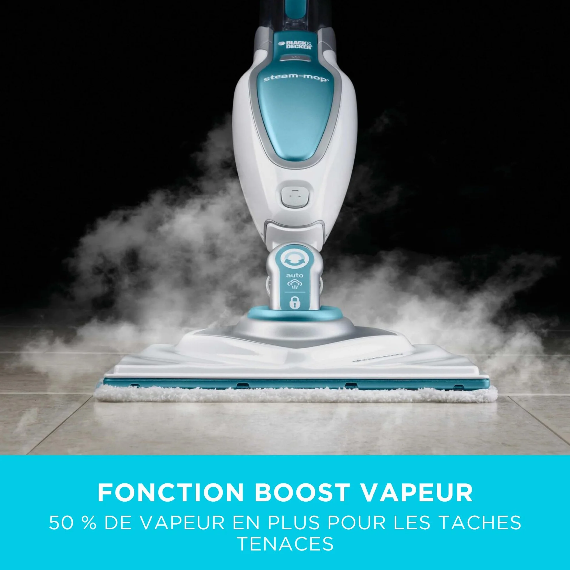 Black+Decker Mop parowy Deluxe FSM1630 1600 W stojący do twardych podłóg z mikrofibry