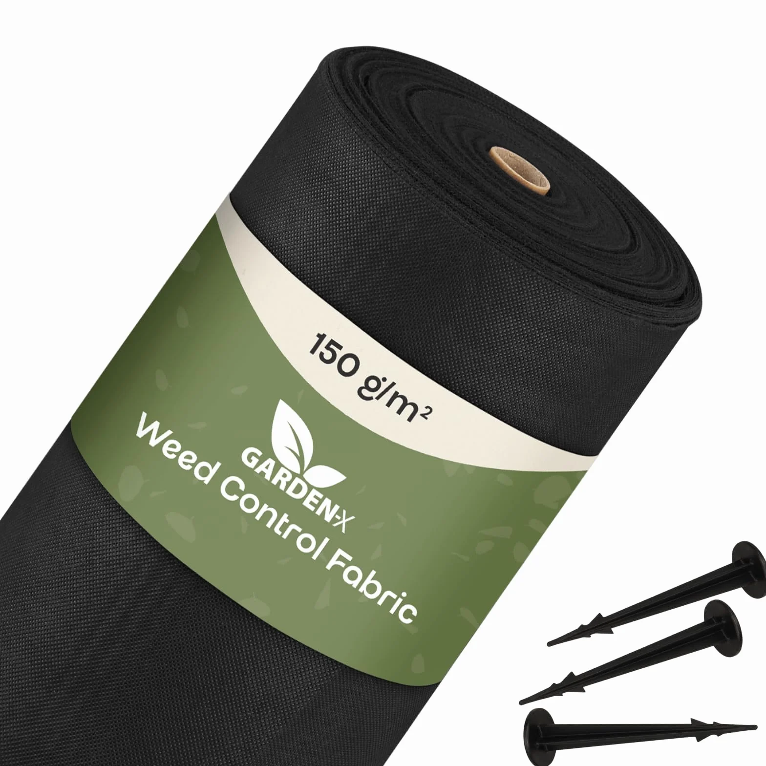 GARDENIX Włóknina przeciw chwastom 50 m² z 50 kotwami gruntowymi 50 m² (1 m x 50 m) – przepuszczająca wodę 150 g/m² – czarna folia odporna na działanie promieni UV z włókniny, folia chroniąca przed