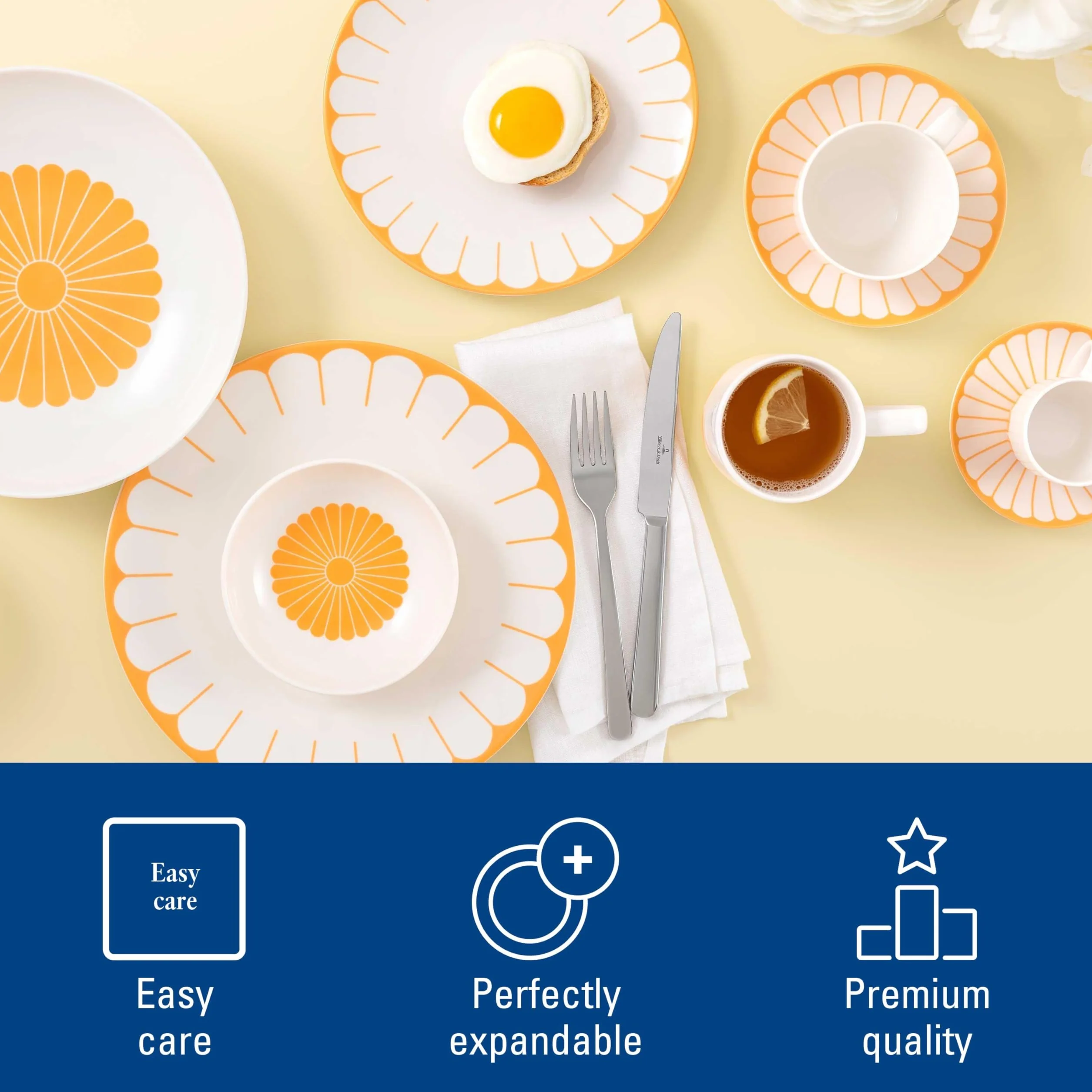 Villeroy & Boch Fleur soleil filiżanka do kawy żółta porcelana Premium