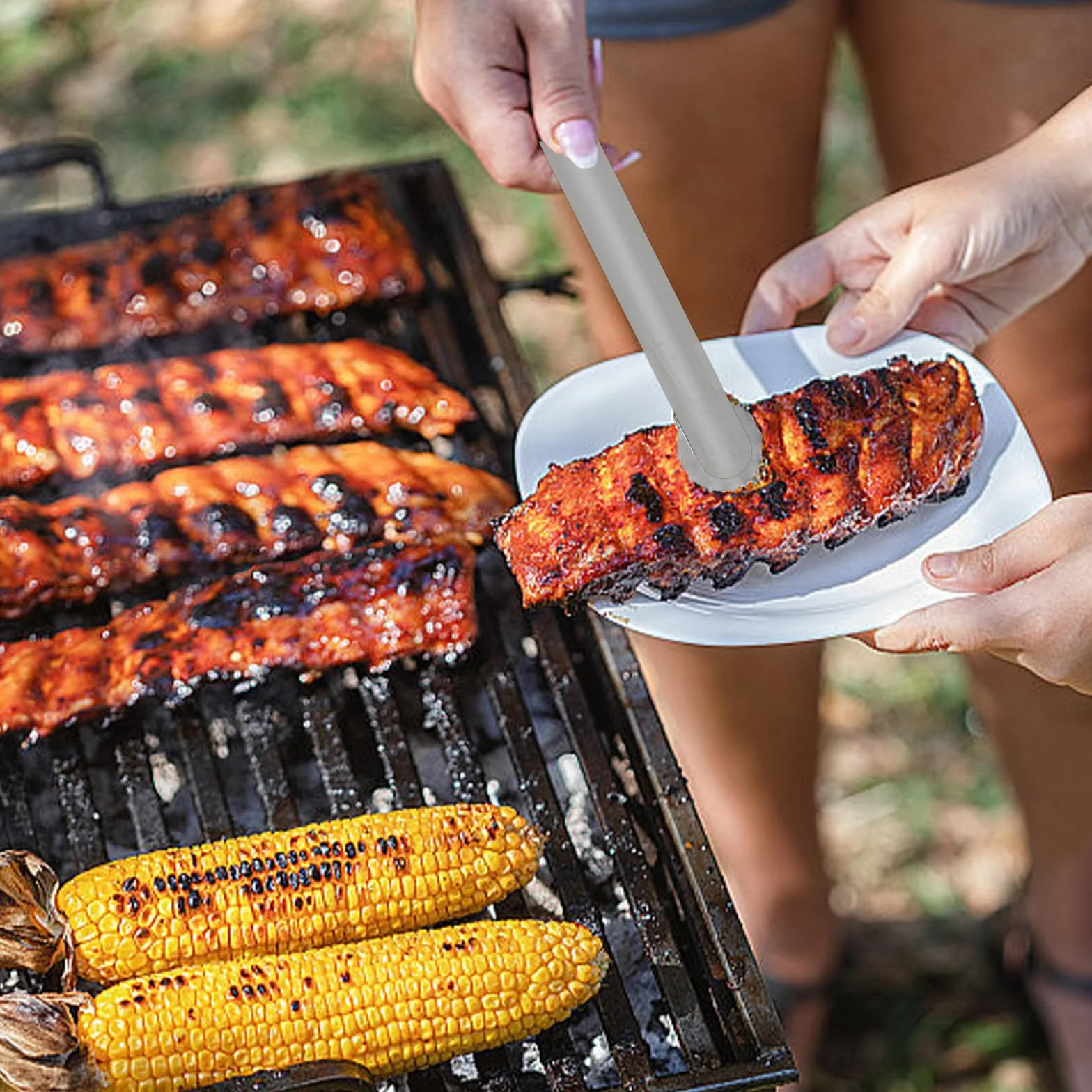 barbecue szczypce do kiełbasy, szczypce do grilla ze stali nierdzewnej szczypce kuchenne