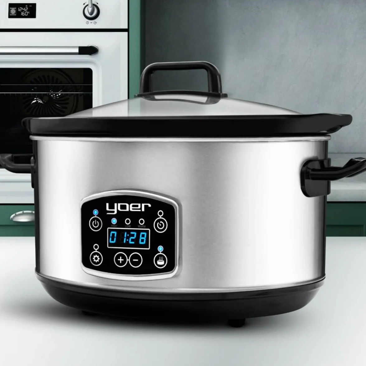 Yoer Clever-Cook SC4502S Wolnowar 280W 4.5 L garnek ceramiczny wyjmowana misa