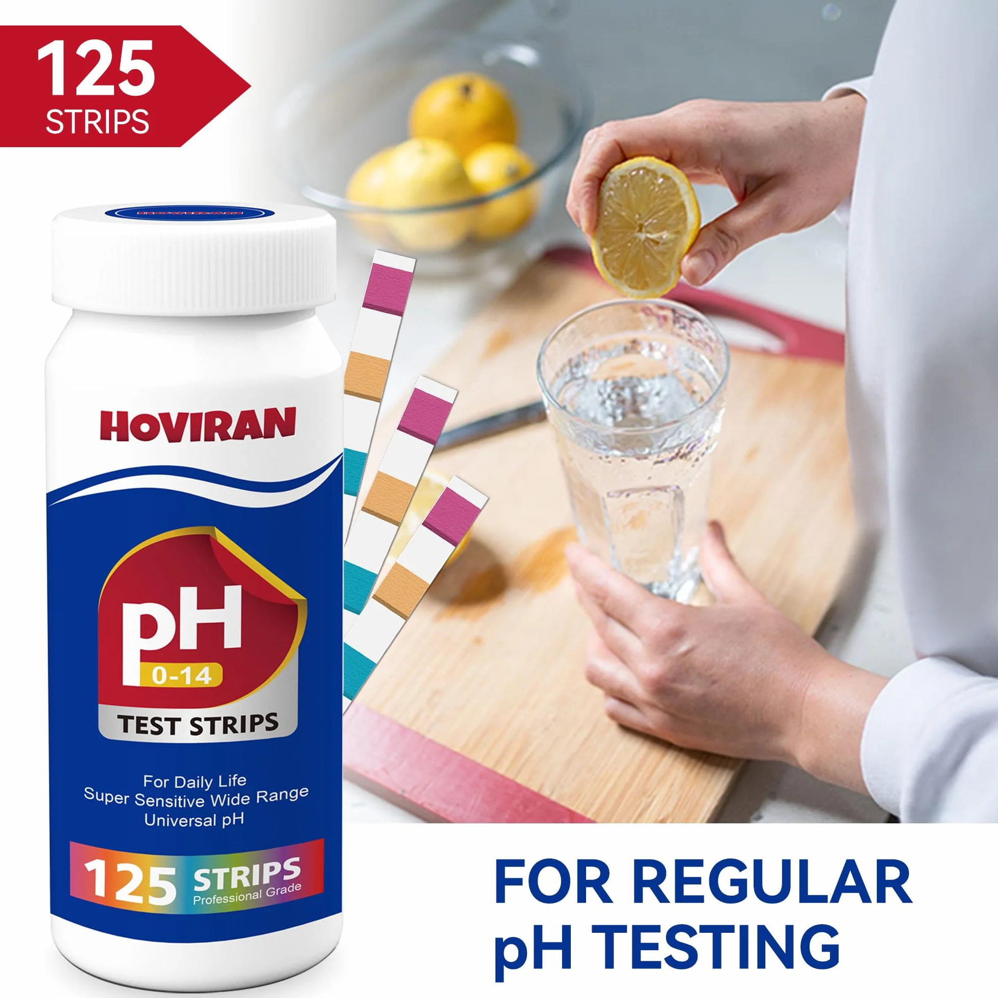 Uniwersalne paski testowe pH 0-14, szybki i dokładny zestaw testowy do żywności, produkcja mydła i kombucha, 125 pasków testowych pH do testowania papierka lakmusowego do płynów