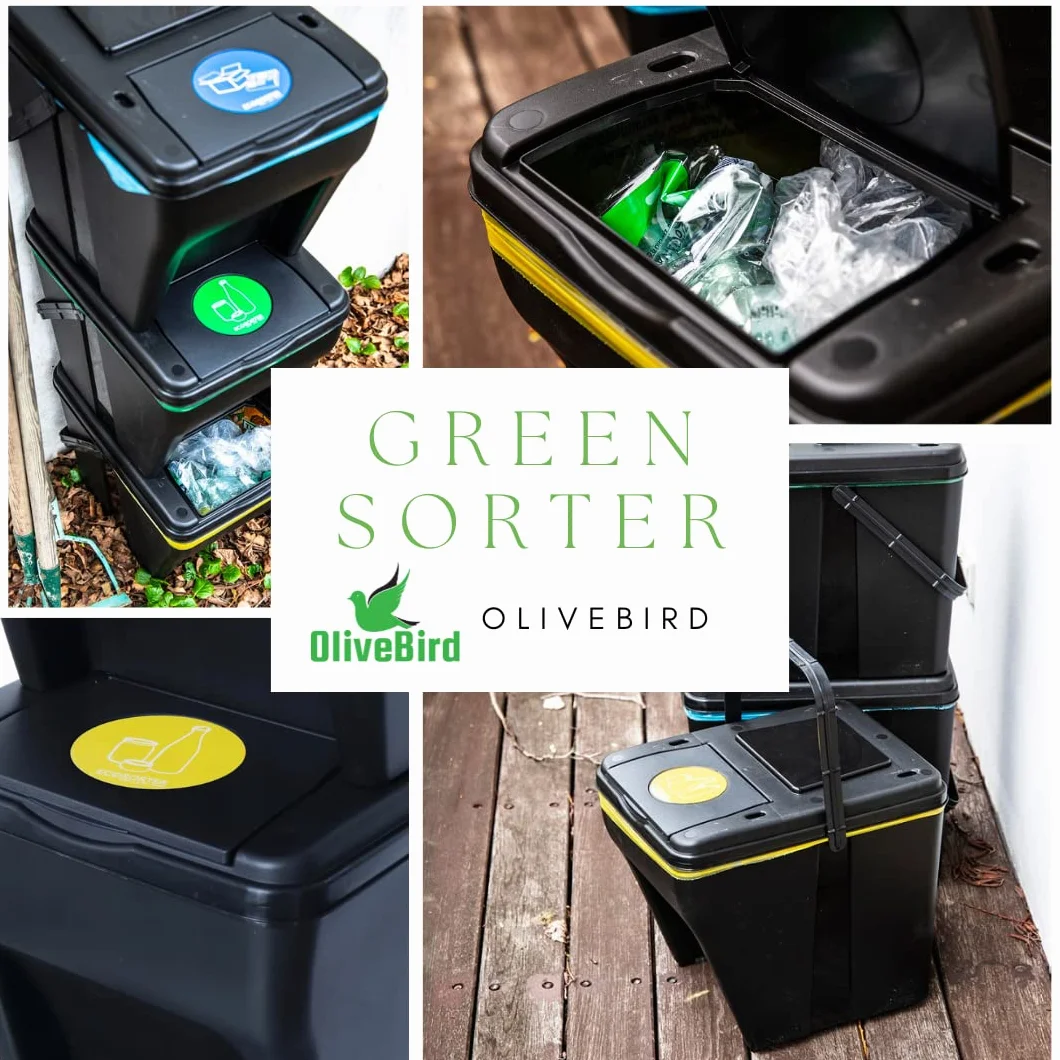 Rubbish Bin Waste Bin Separation system 100L - 4x25L bin Eco-Sorter Waste Sorter 4 Colours