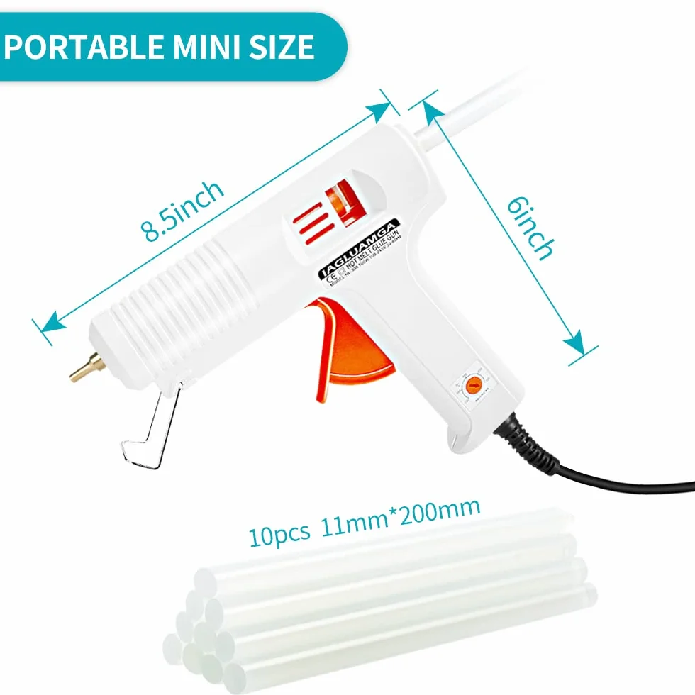 Pistolet do klejenia na gorąco z wkładami do kleju, 100 W, regulacja temperatury, narzędzie do naprawy ręcznej, pistolet do klejenia dla majsterkowiczów, projektów artystycznych i