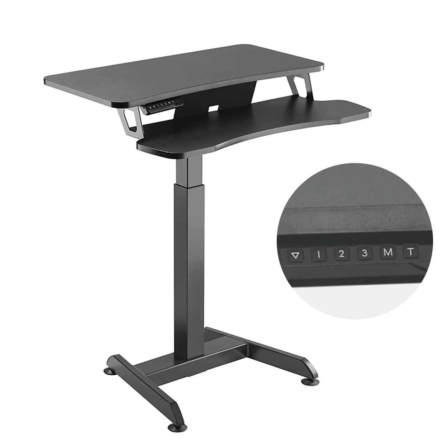 Maclean MC-835 biurko komputerowe z elektryczną regulacją wysokości, stół roboczy do 37 kg, pozycja stojąca i siedząca, 72-122 cm, regulacja wysokości