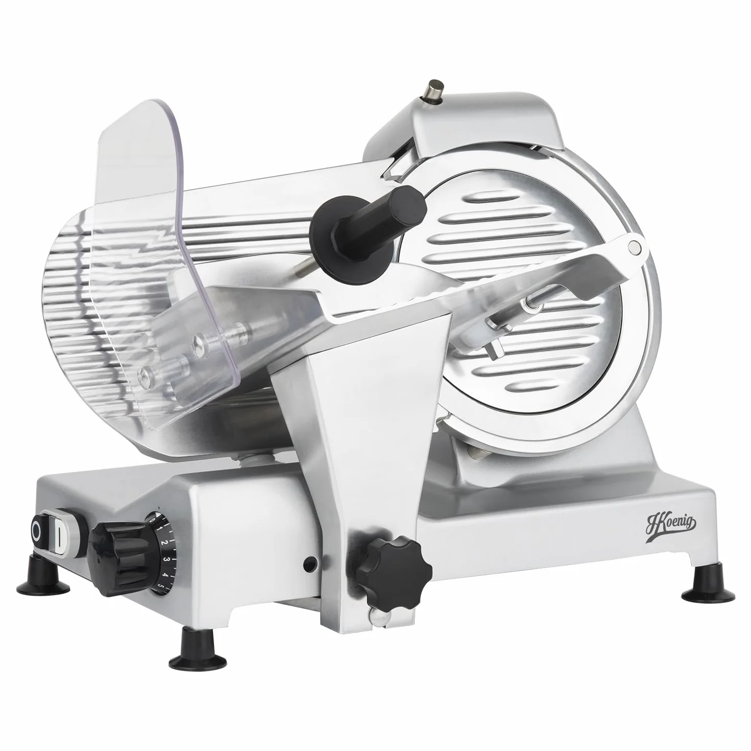 H.Koenig MSX220 Elektryczna maszynka do szynki, grubość cięcia 0-12 mm, ostrze 20 cm