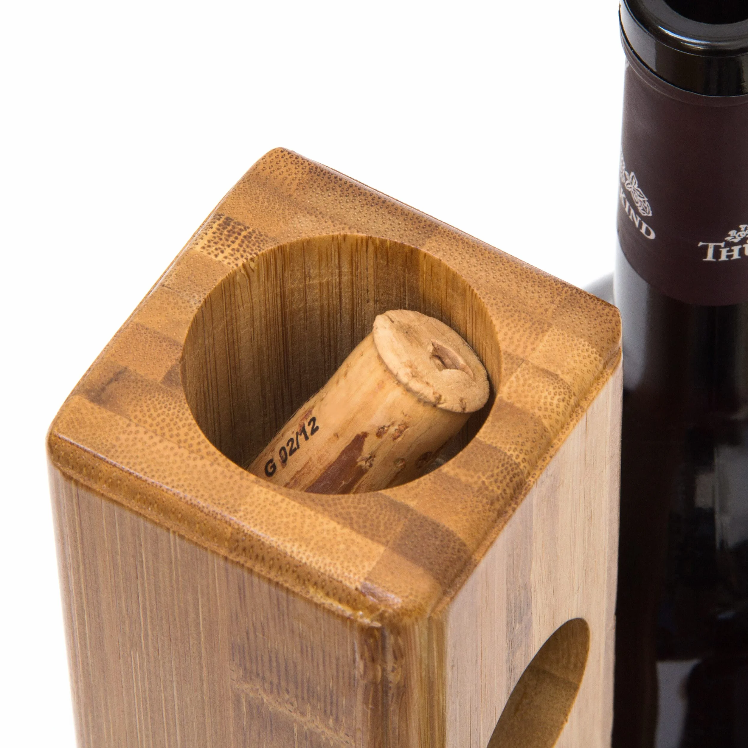 Bambusowy stojak na wino 32x34x12 cm na 3 butelki Relaxdays