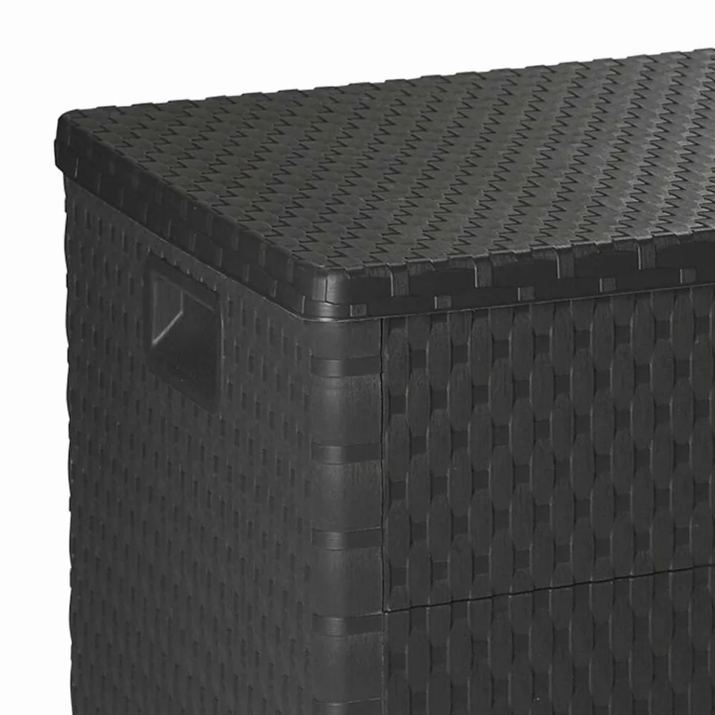 vidaXL Skrzynia ogrodowa, antracytowa, 120x56x63 cm, rattan PP