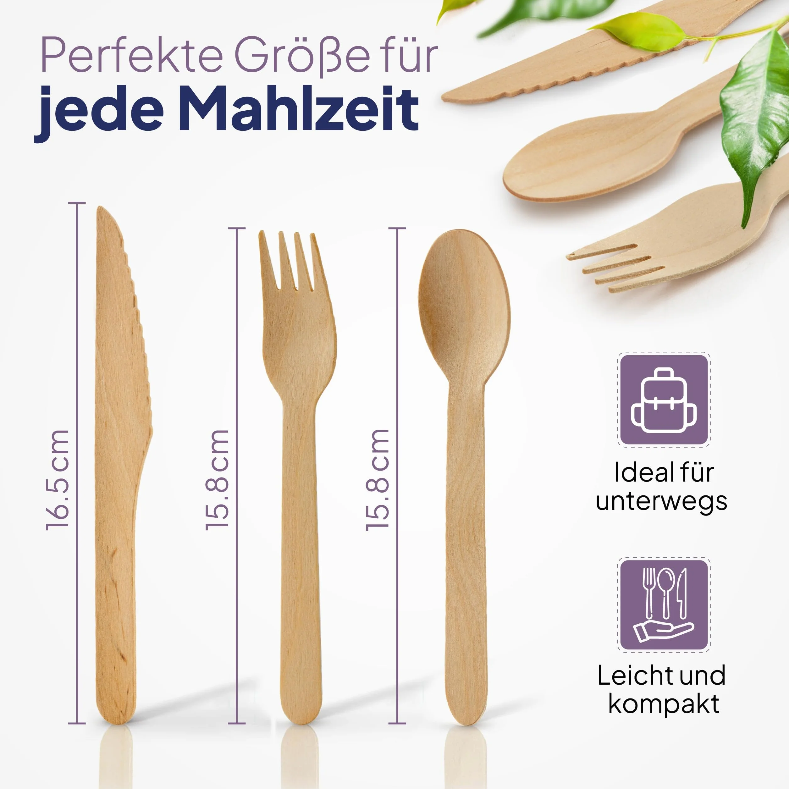 Drewniane widelce 15,8 cm 100 sztuk – jednorazowe sztućce biodegradowalne na imprezę