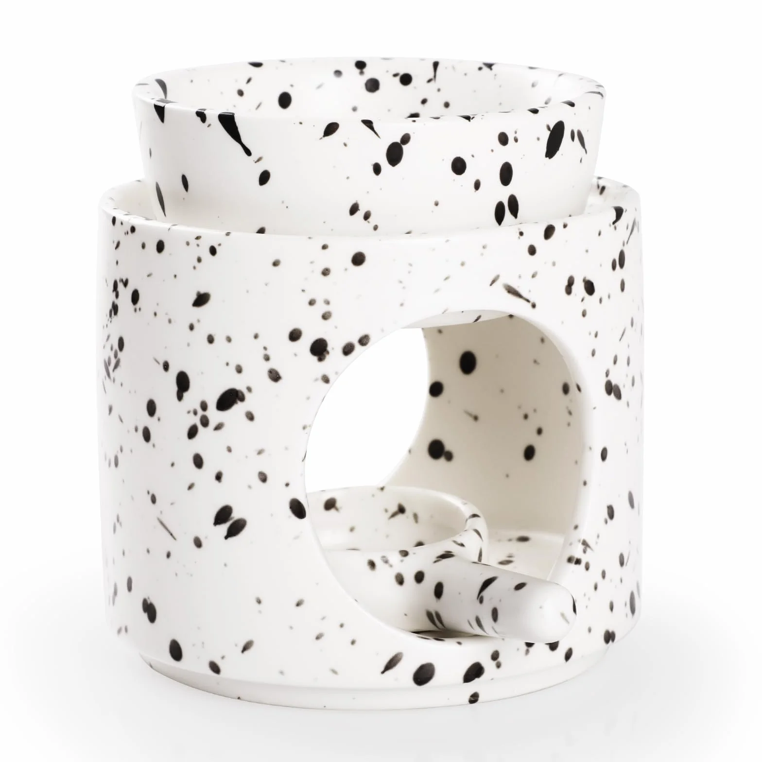 WD&CD Ceramiczny palnik olejków eterycznych, podgrzewacz zapachowy, podgrzewacz oleju, piekarnik do kadzidełka do niezbędnego pieca, kolor atramentu