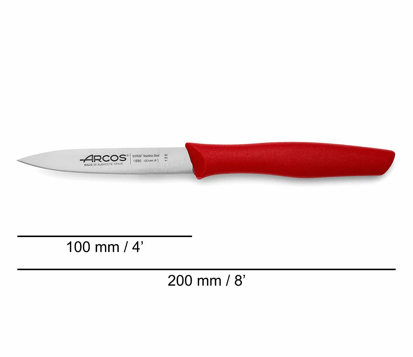 Arcos Nóż Kuchenny 10 cm Czerwony