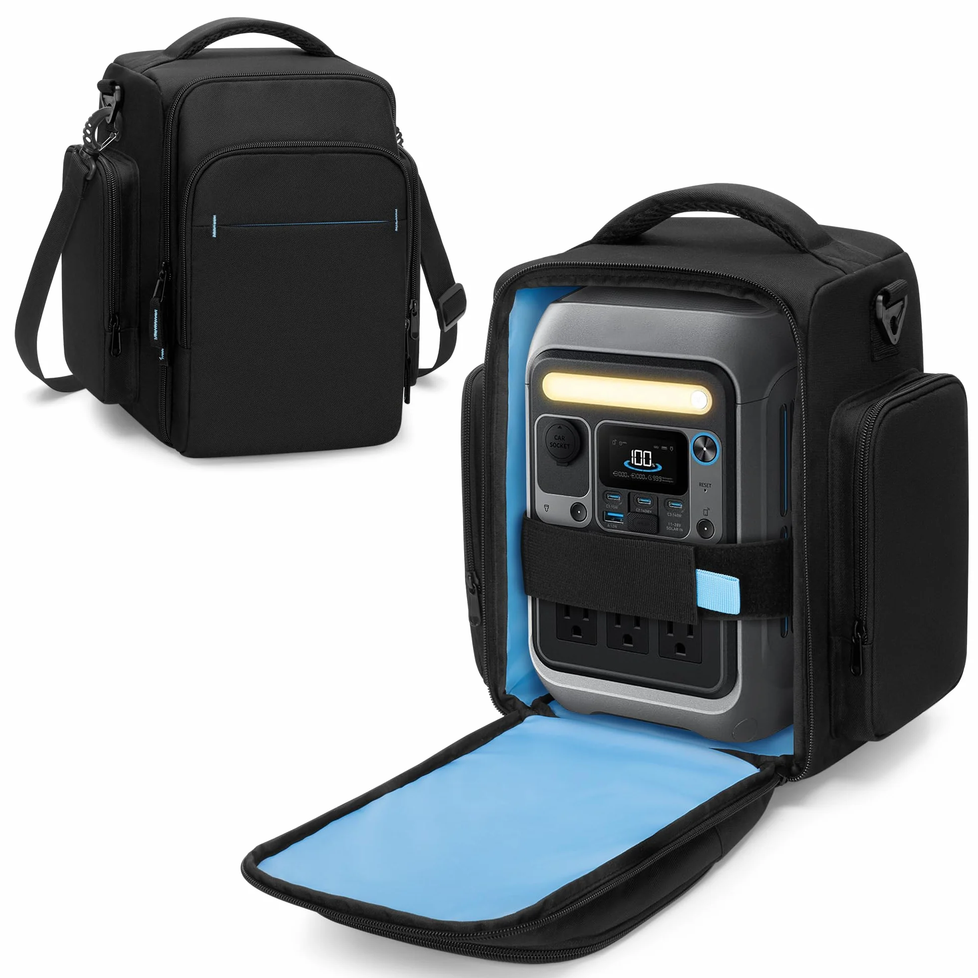 Trunab Torba kompatybilna z Anker SOLIX C300 Portable Power Station, outdoorowa torba generatora słonecznego z wieloma przegródkami, na kemping, w podróż i w sytuacjach awaryjnych