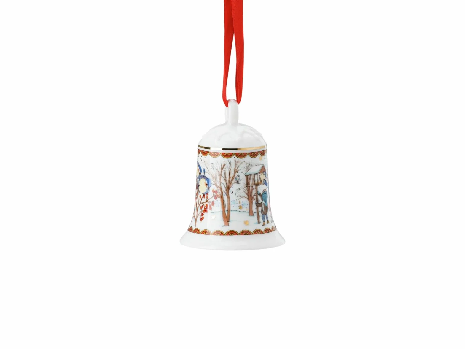 Hutschenreuther 2021 Porcelański dzwonek bożonarodzeniowy, prezenty świąteczne, 7 cm, wielokolorowy